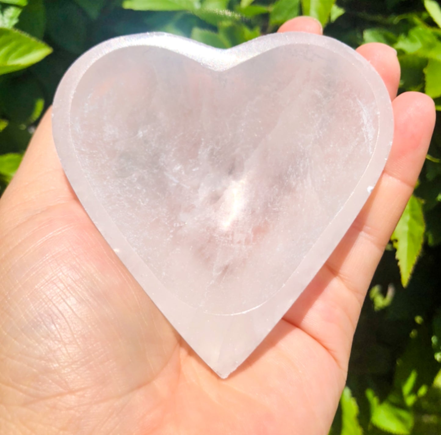 Gorgeous White Selenite Heart Bowl