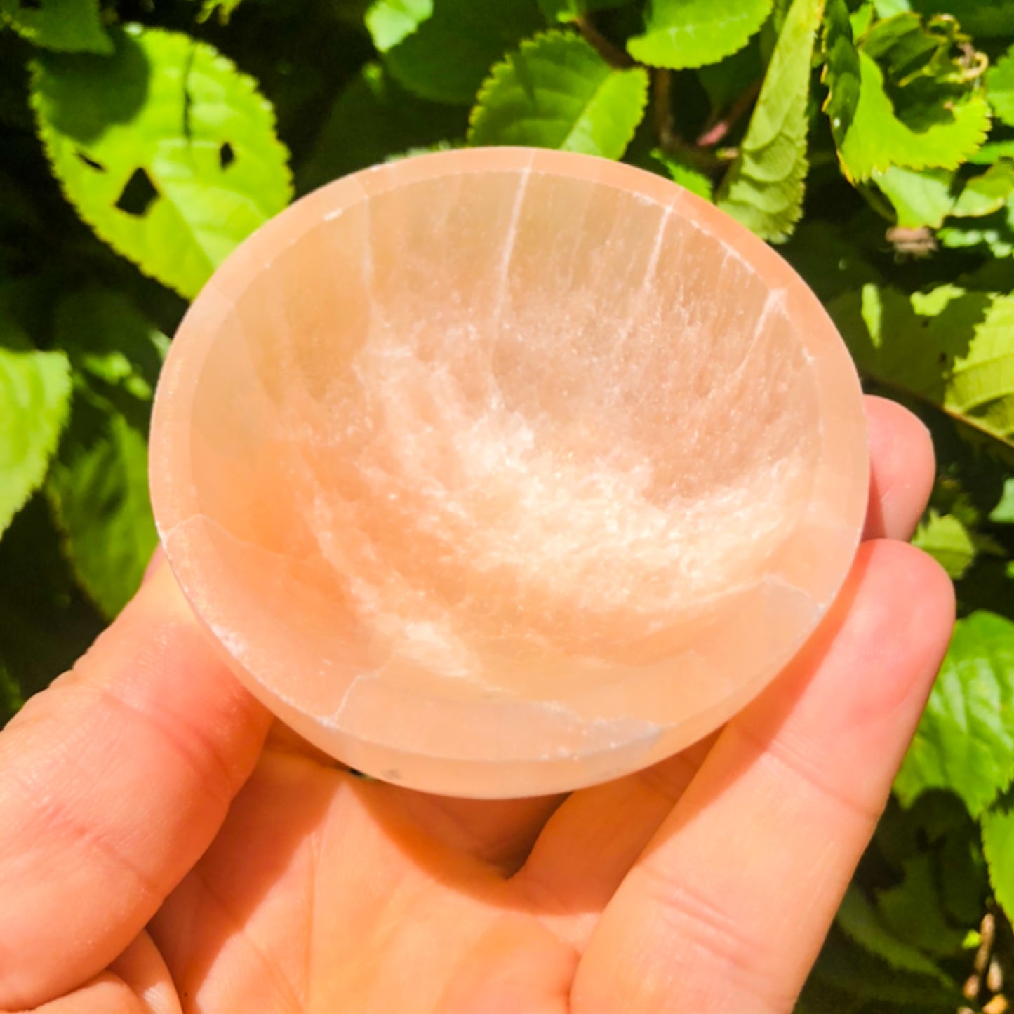 Adorable Peach Selenite Round Bowl