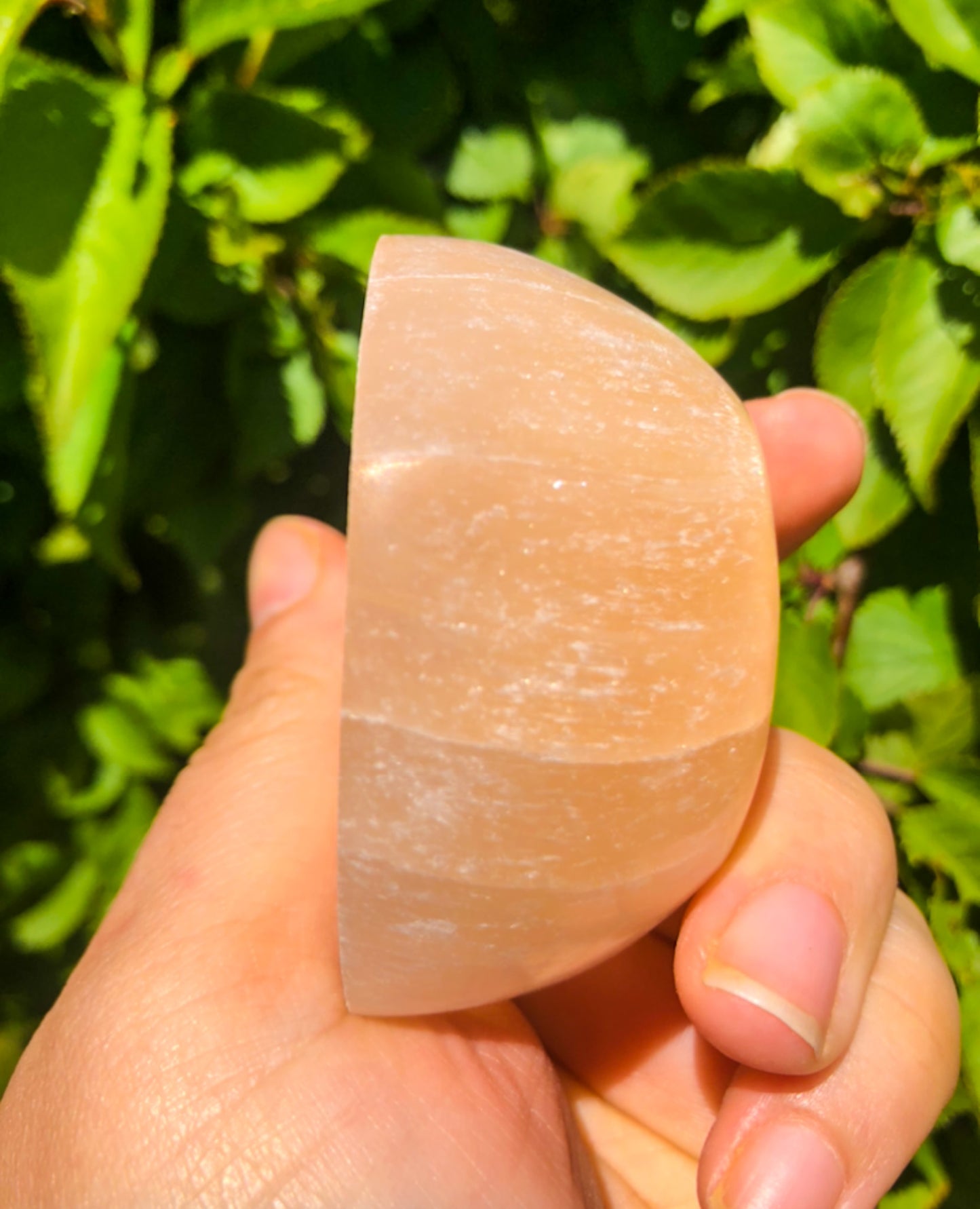 Adorable Peach Selenite Round Bowl