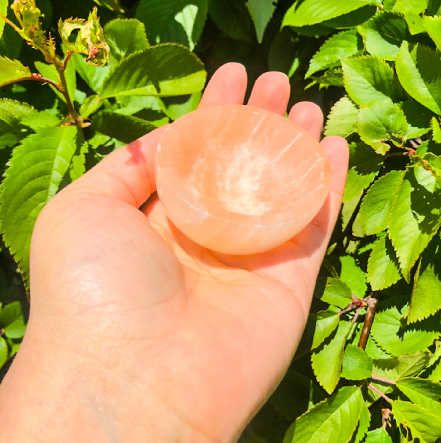 Adorable Peach Selenite Round Bowl