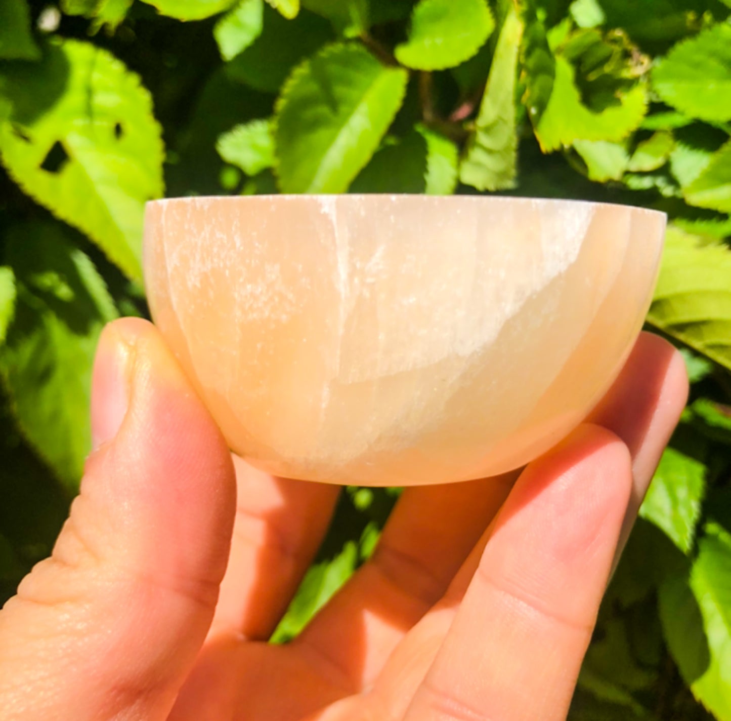 Adorable Peach Selenite Round Bowl