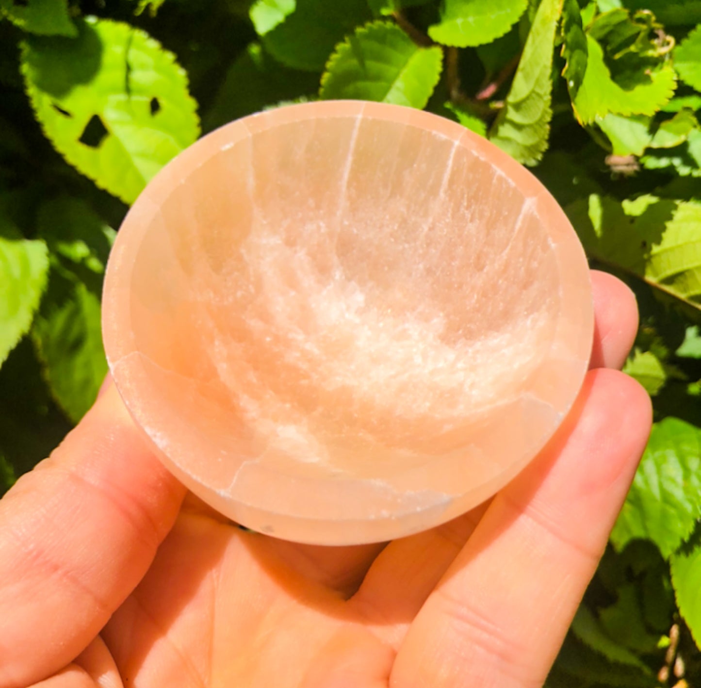 Adorable Peach Selenite Round Bowl