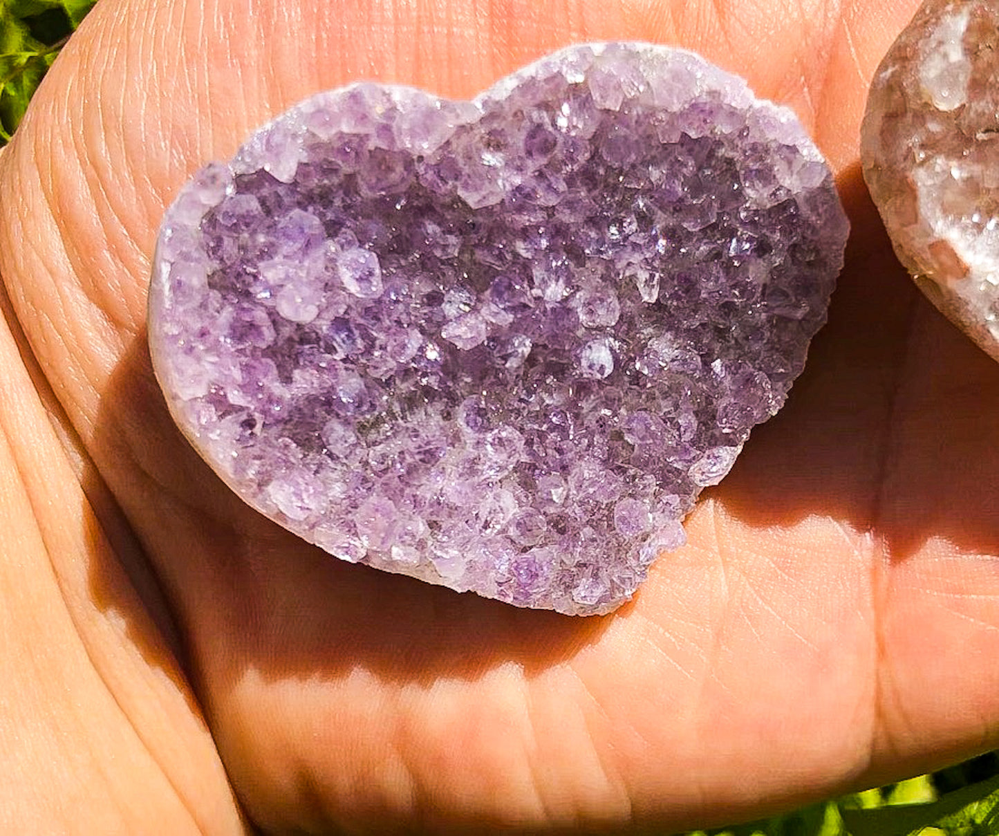 Druzy Rainbow Purple Amethyst Hearts (XS, S, M)