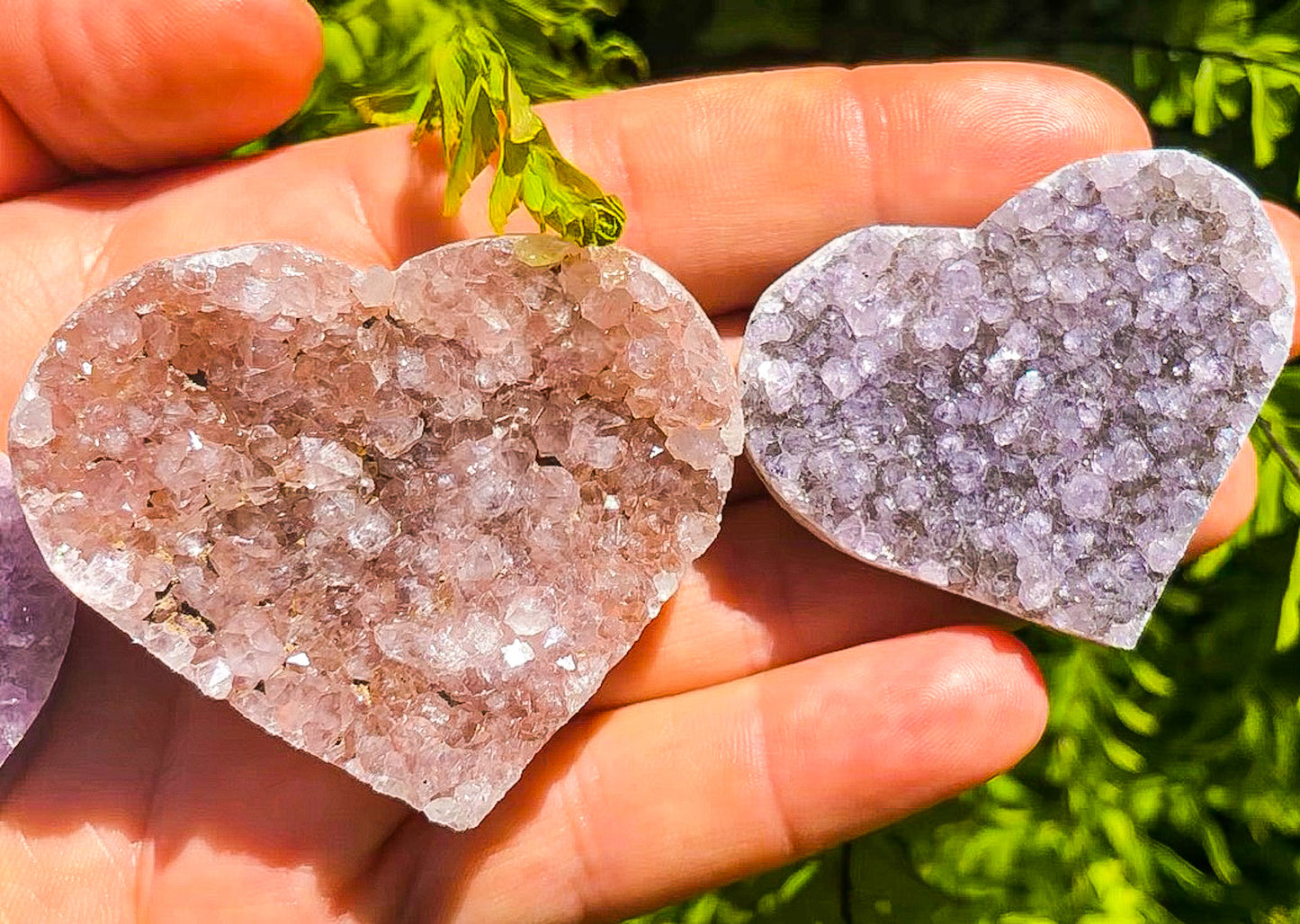 Druzy Rainbow Purple Amethyst Hearts (XS, S, M)