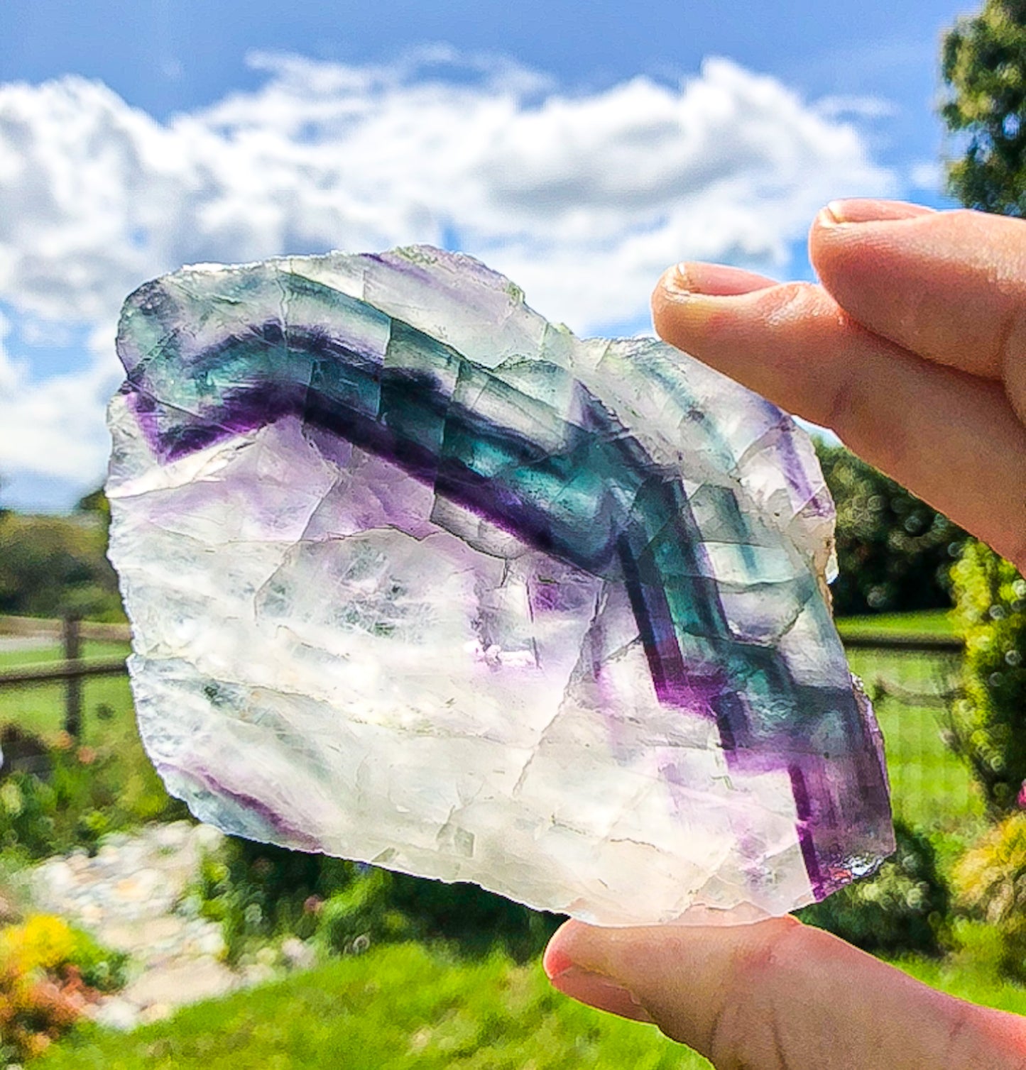 Amazing Rainbow Fluorite Slab