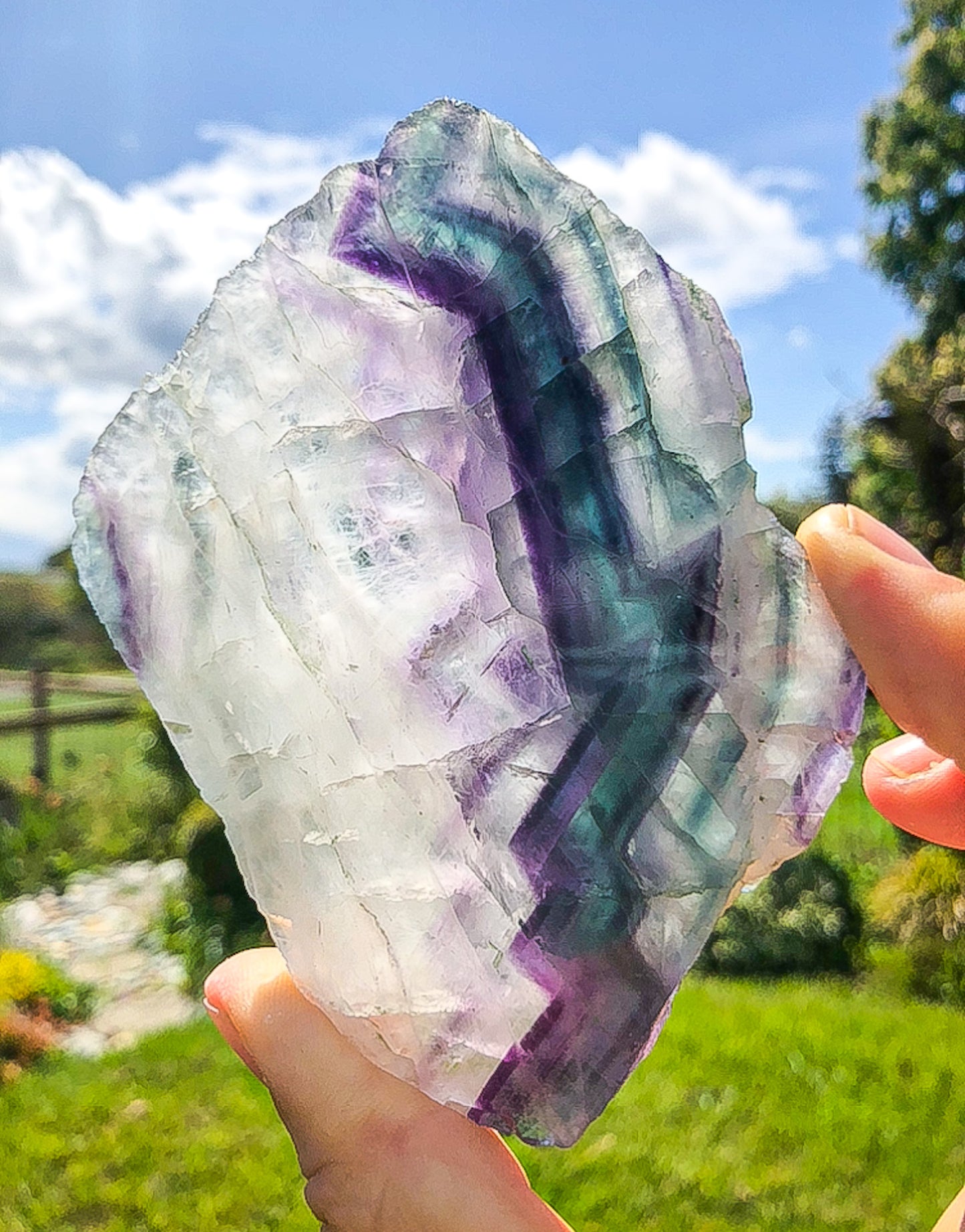 Amazing Rainbow Fluorite Slab