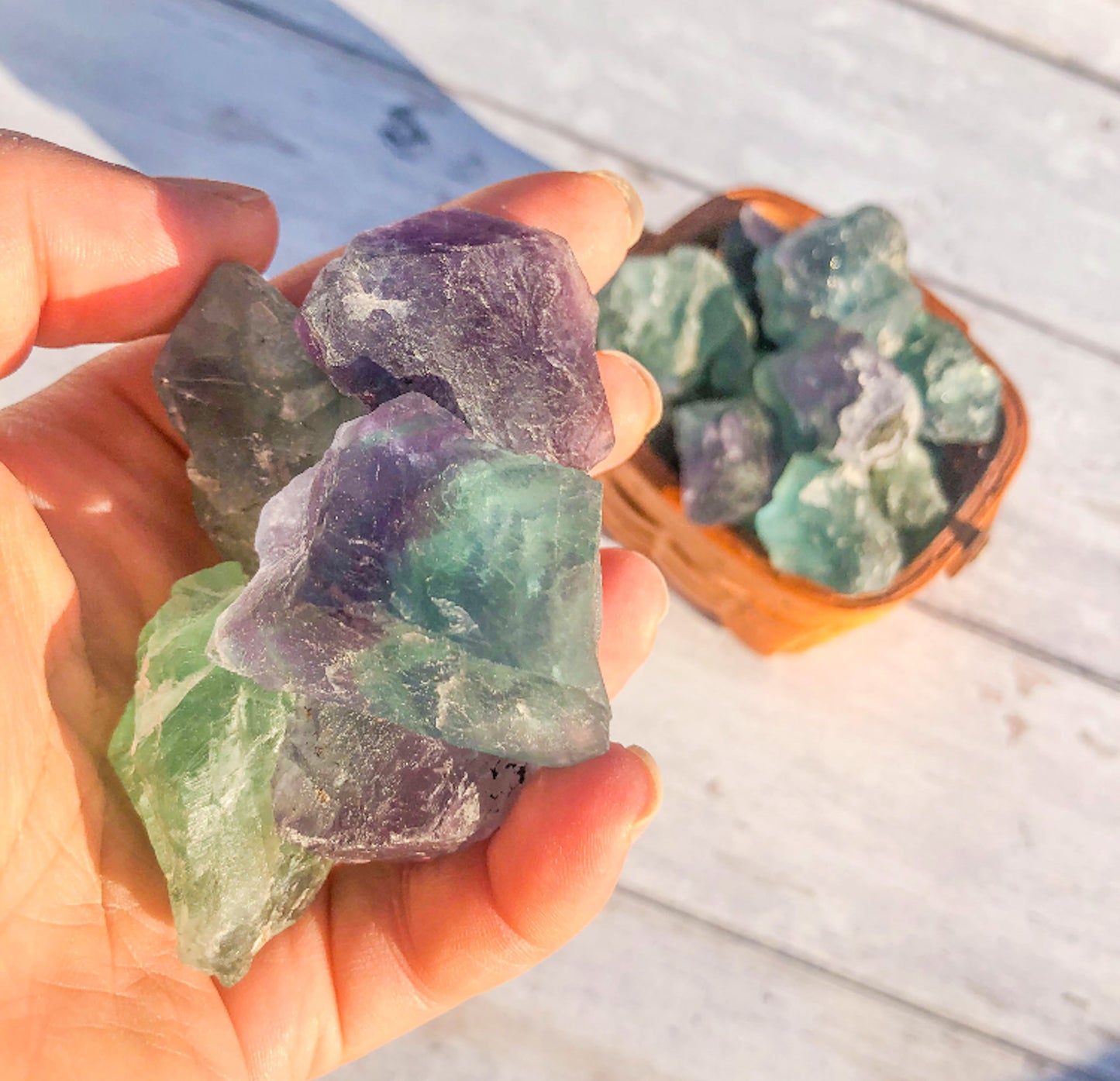 Vibrant Rainbow Fluorite Pocket Stones