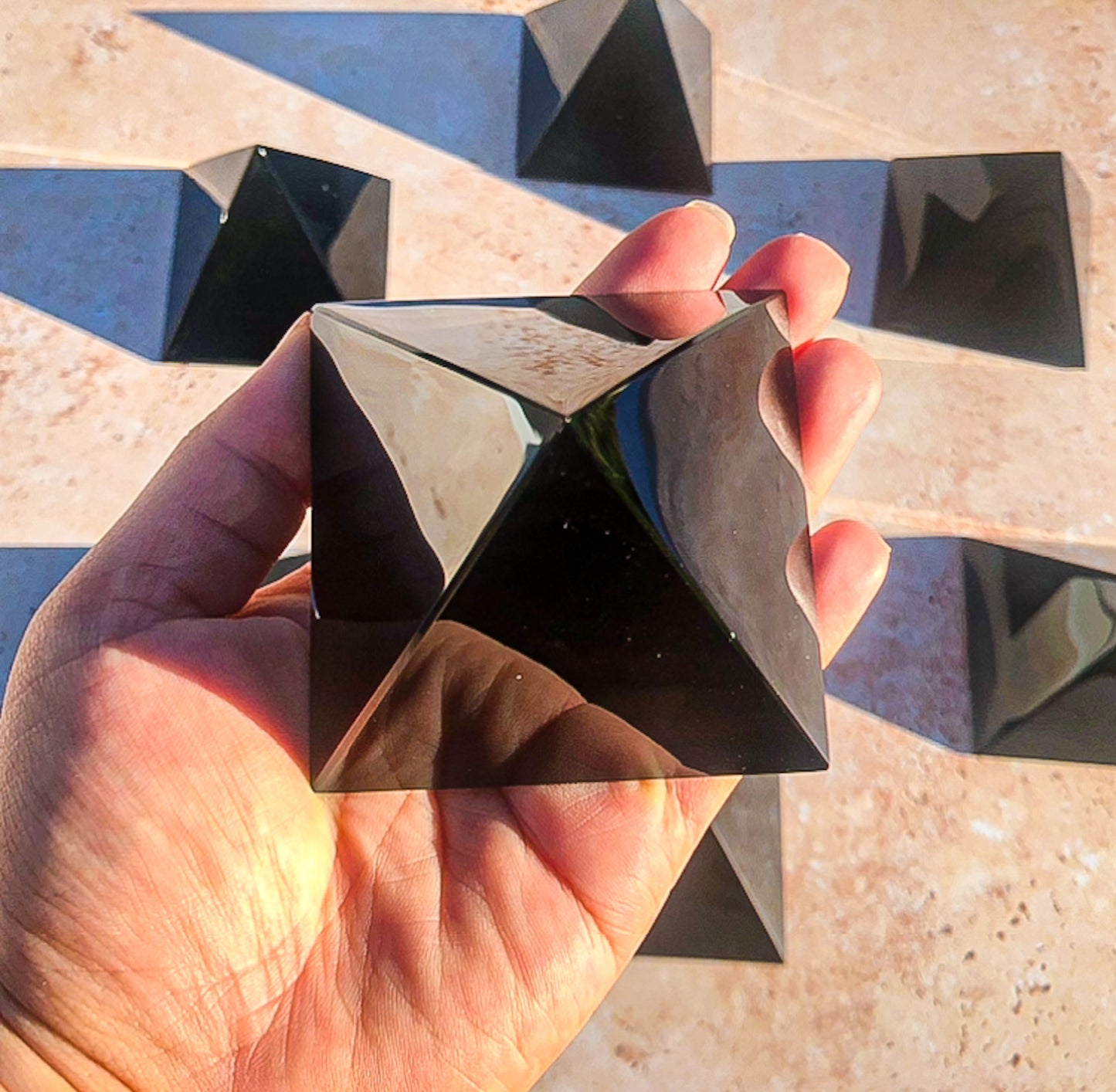 Amazing Black Obsidian Crystal Pyramid