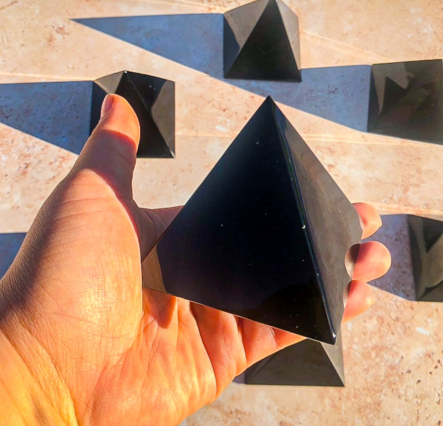 Amazing Black Obsidian Crystal Pyramid