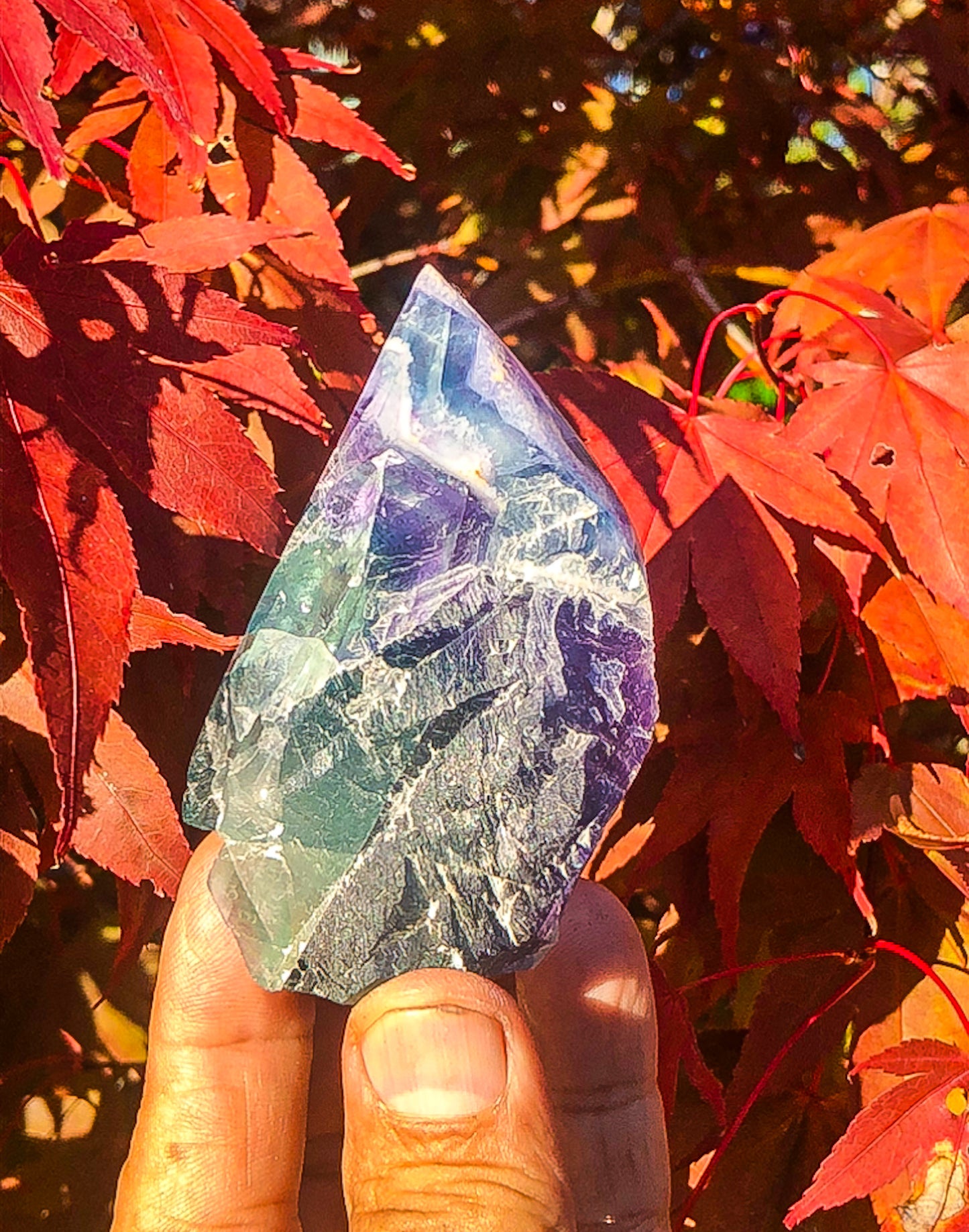 Adorable Rainbow Fluorite Crystal Tower