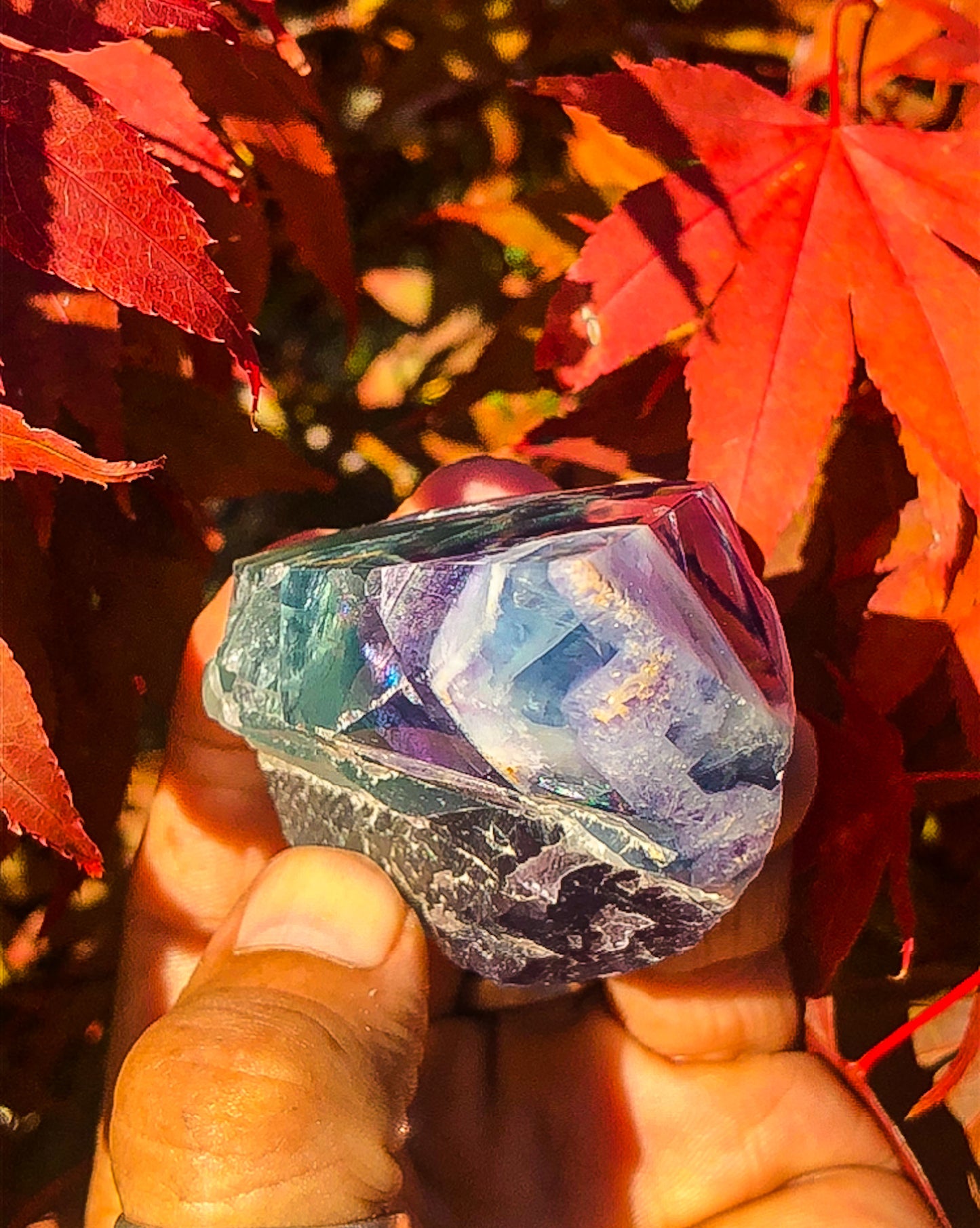 Adorable Rainbow Fluorite Crystal Tower