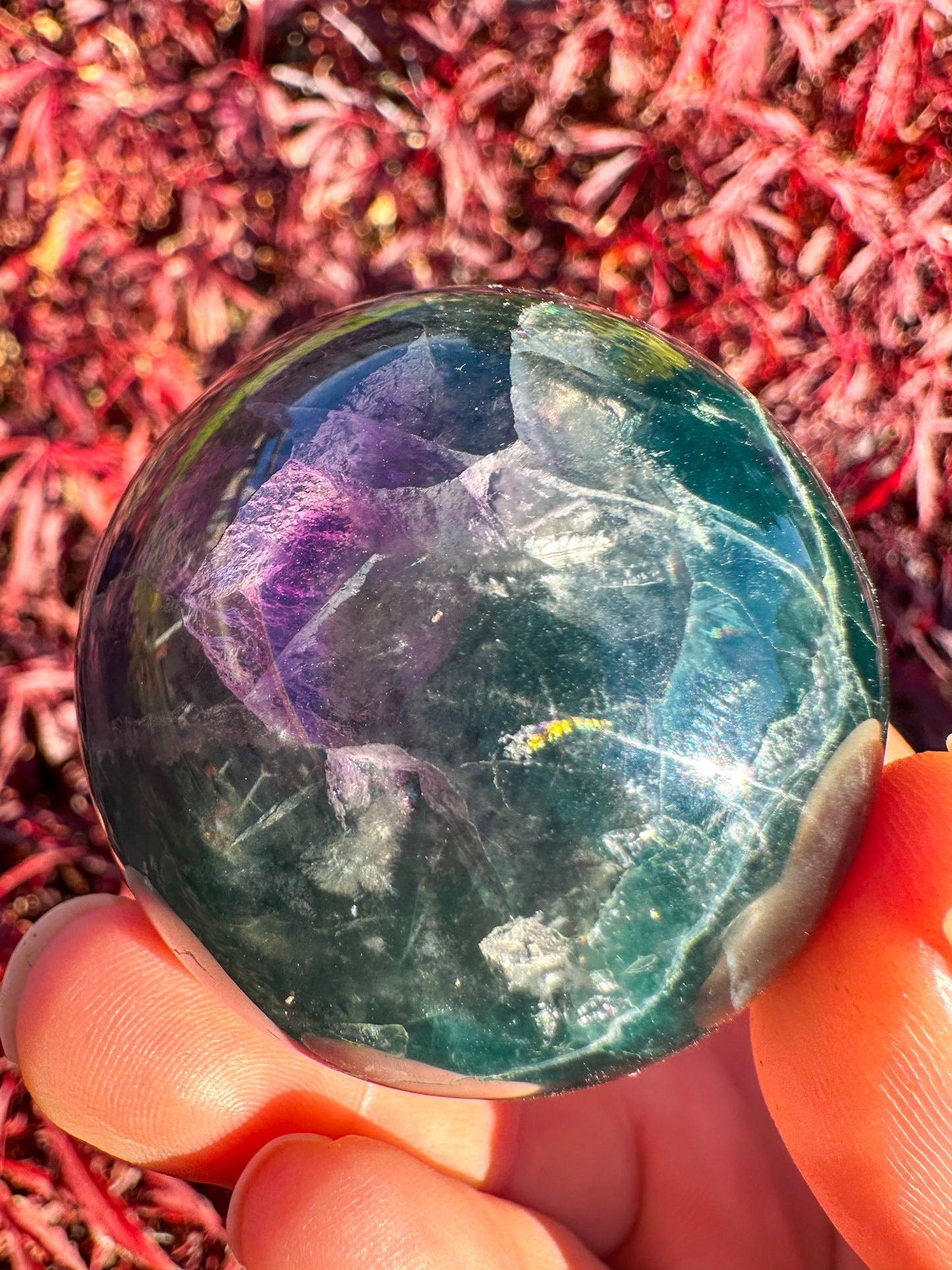 Beautiful Rainbow Fluorite Sphere