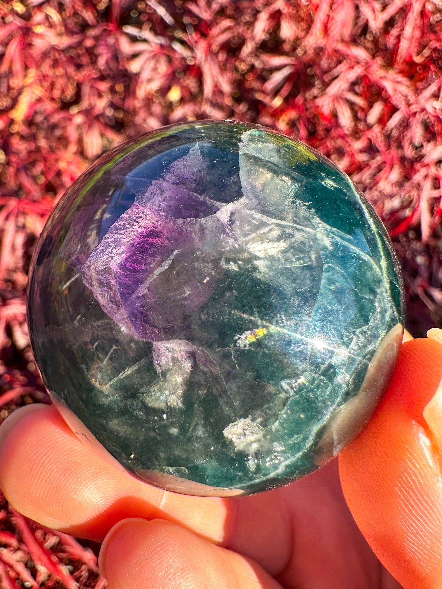 Beautiful Rainbow Fluorite Sphere