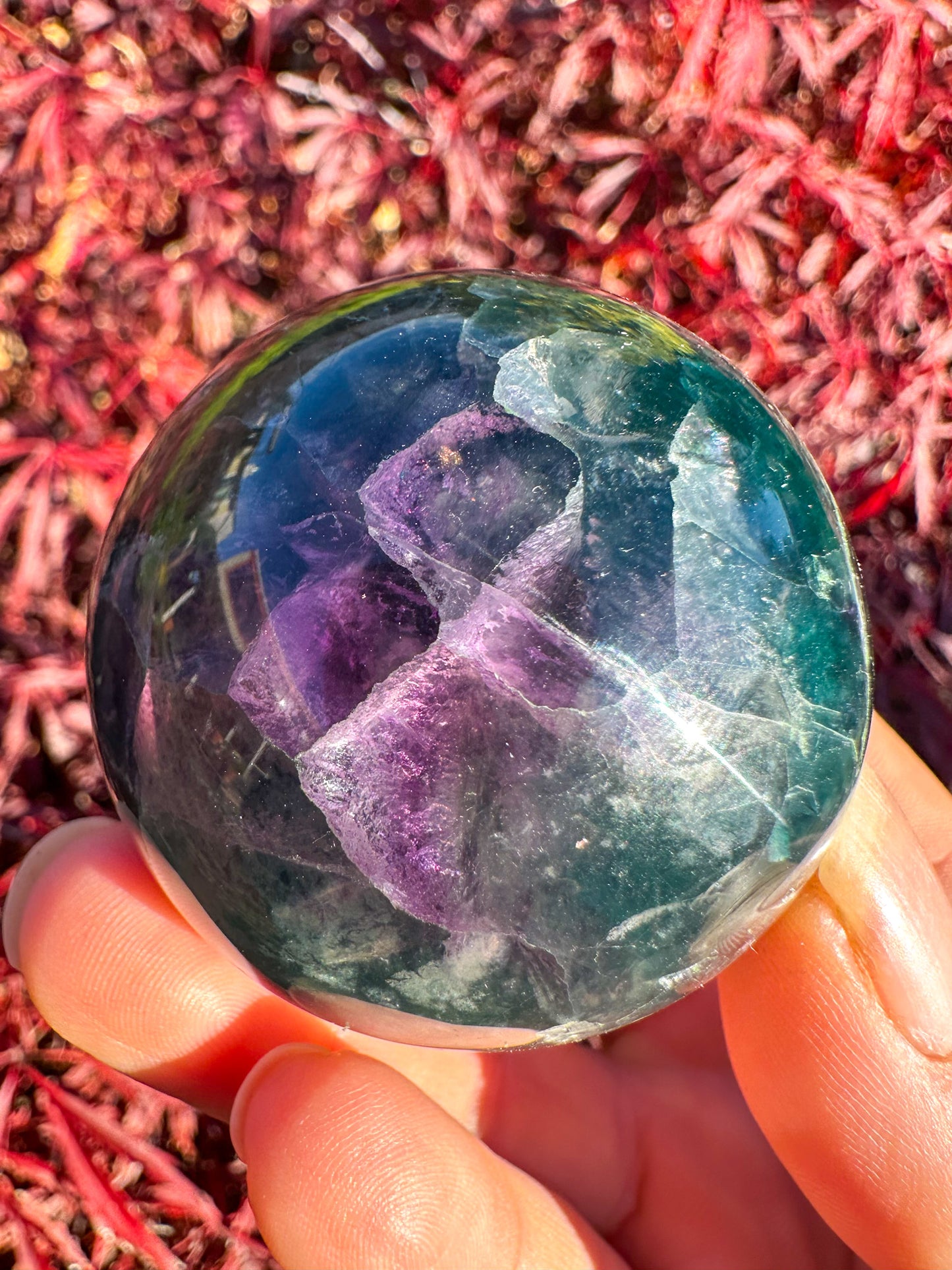 Beautiful Rainbow Fluorite Sphere
