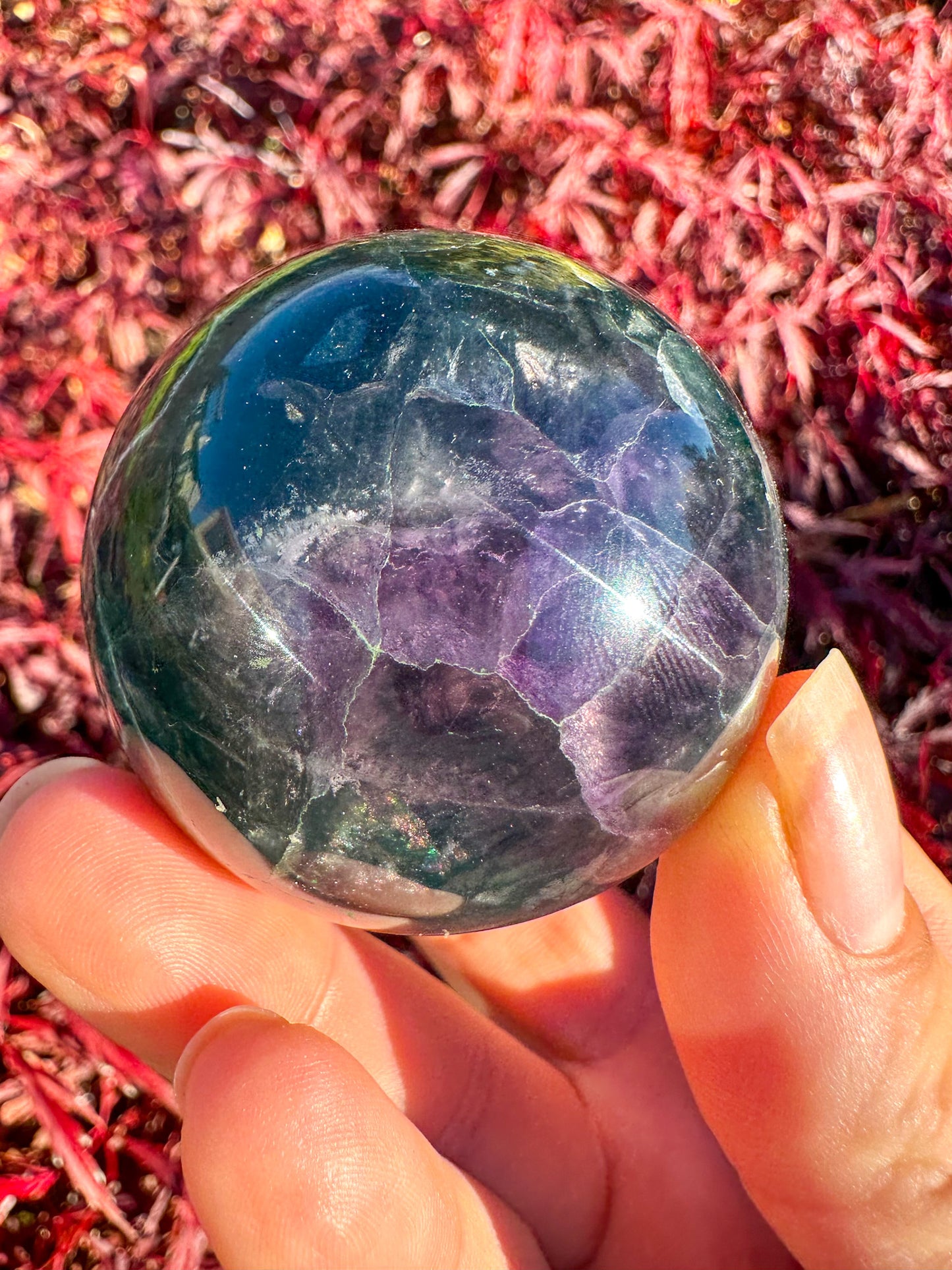 Beautiful Rainbow Fluorite Sphere