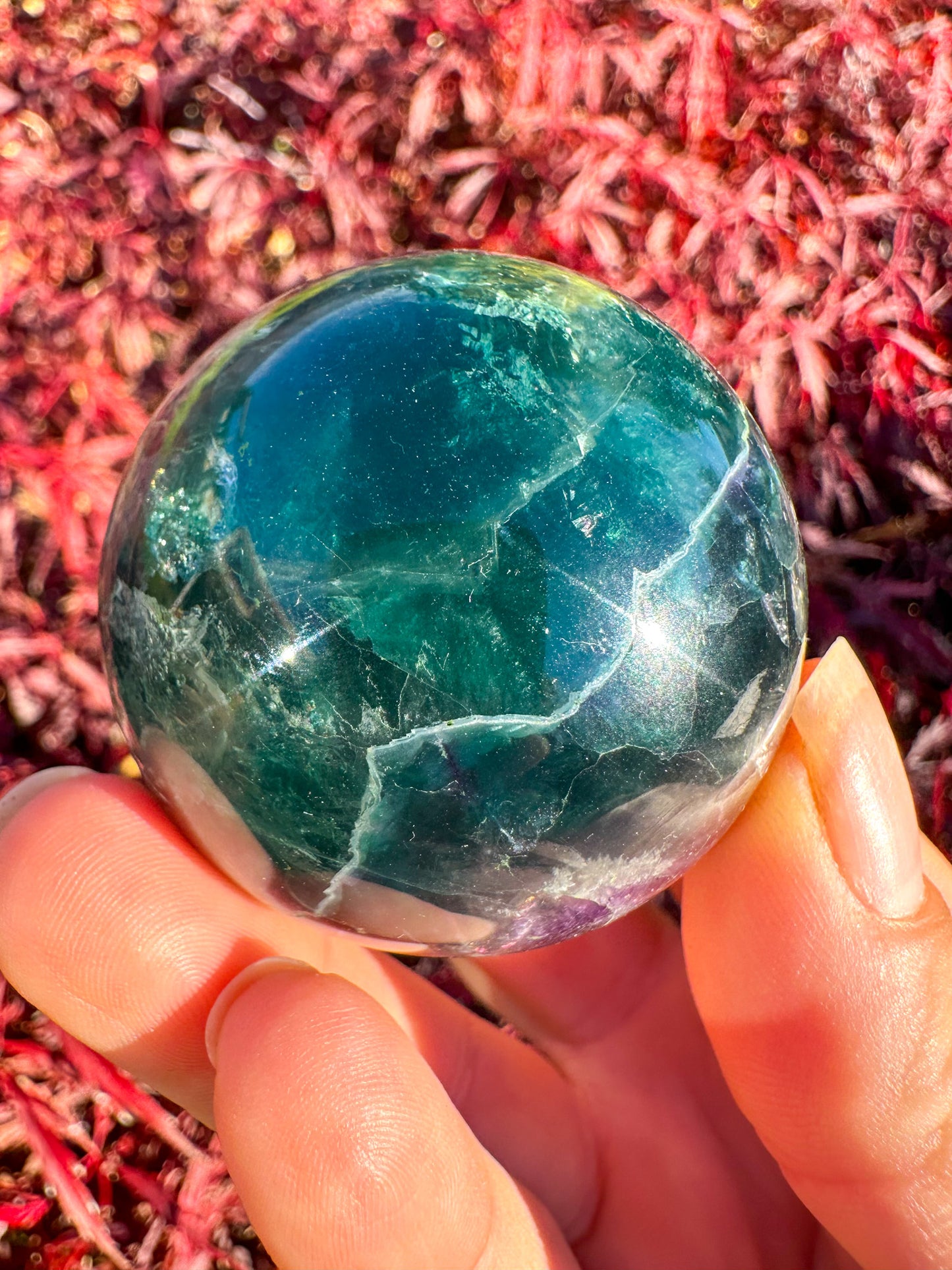 Beautiful Rainbow Fluorite Sphere
