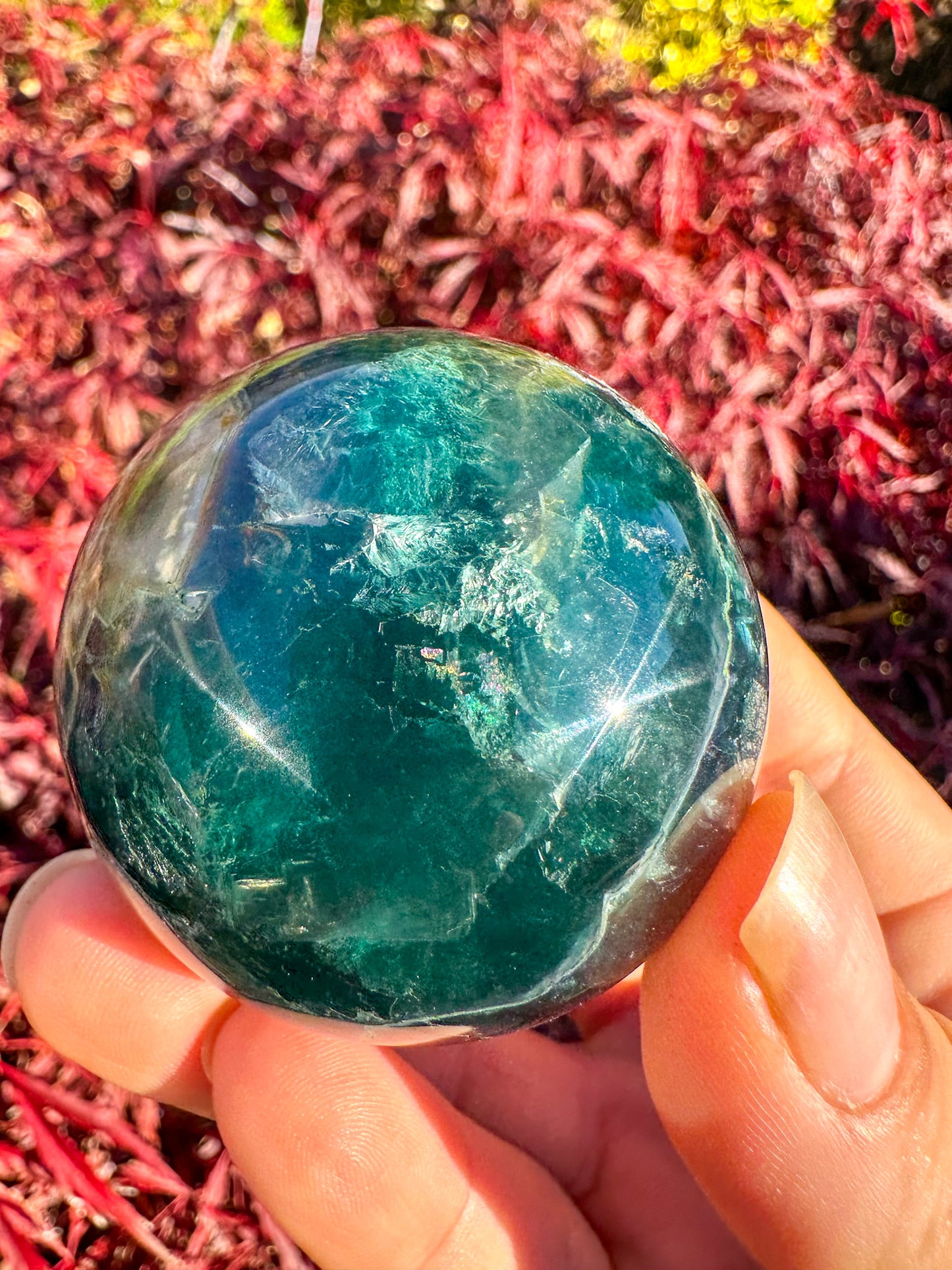 Beautiful Rainbow Fluorite Sphere