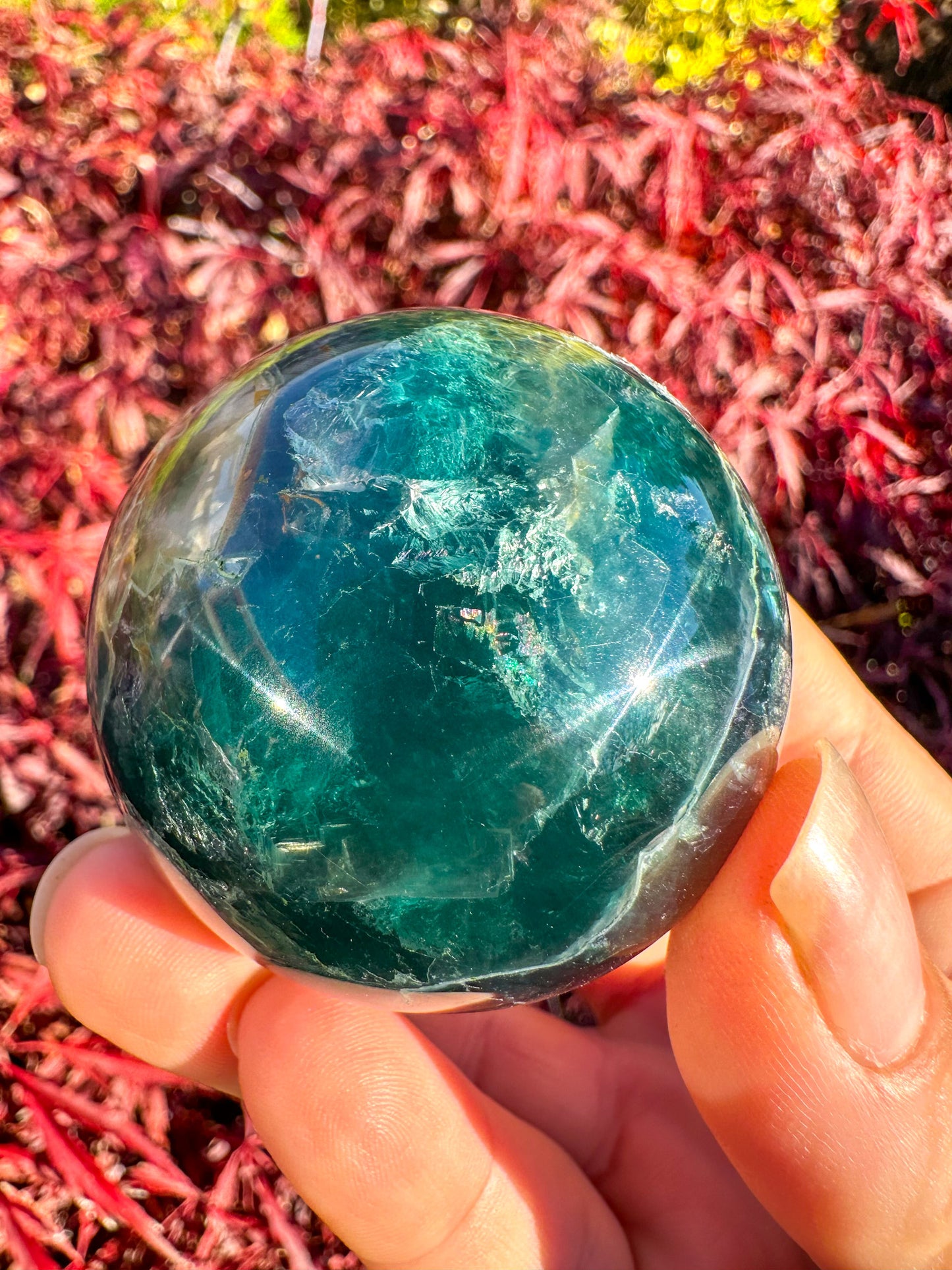 Beautiful Rainbow Fluorite Sphere