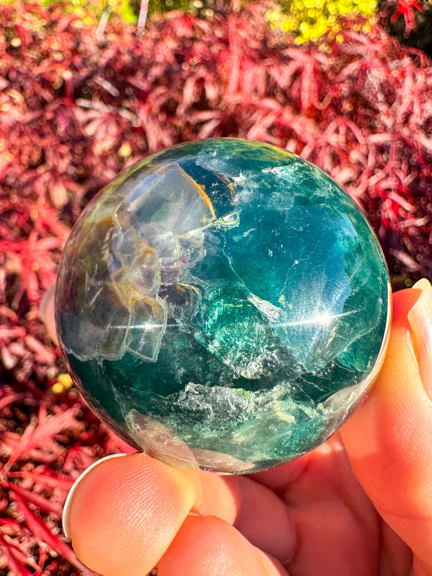 Beautiful Rainbow Fluorite Sphere
