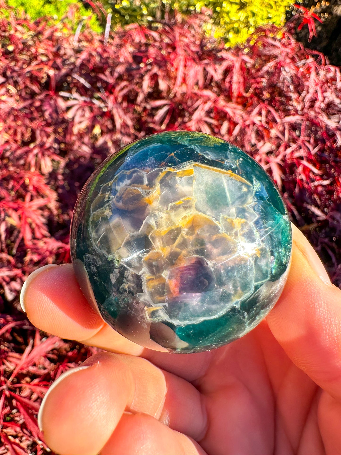Beautiful Rainbow Fluorite Sphere