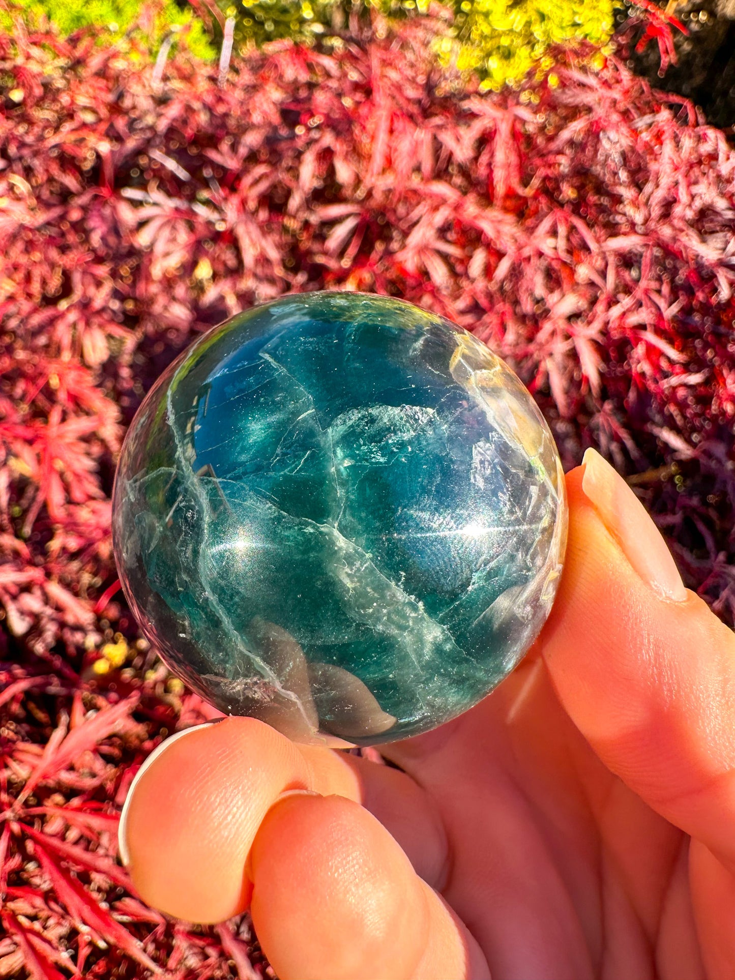Beautiful Rainbow Fluorite Sphere