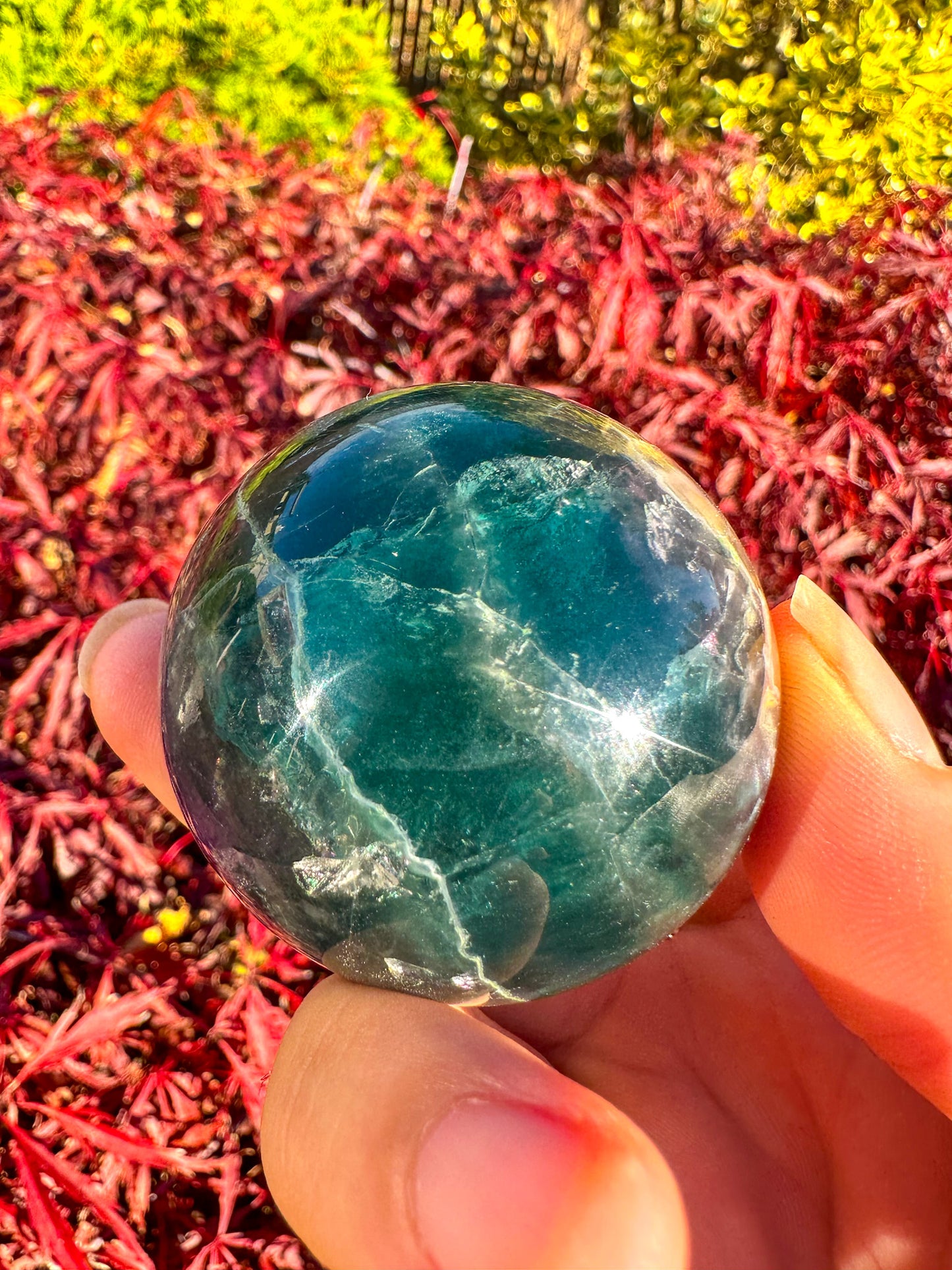 Beautiful Rainbow Fluorite Sphere