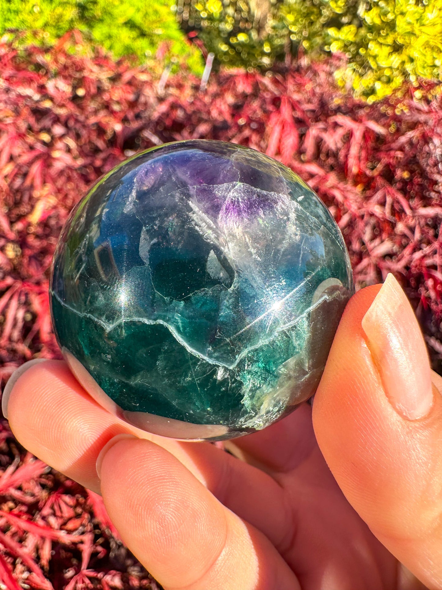 Beautiful Rainbow Fluorite Sphere