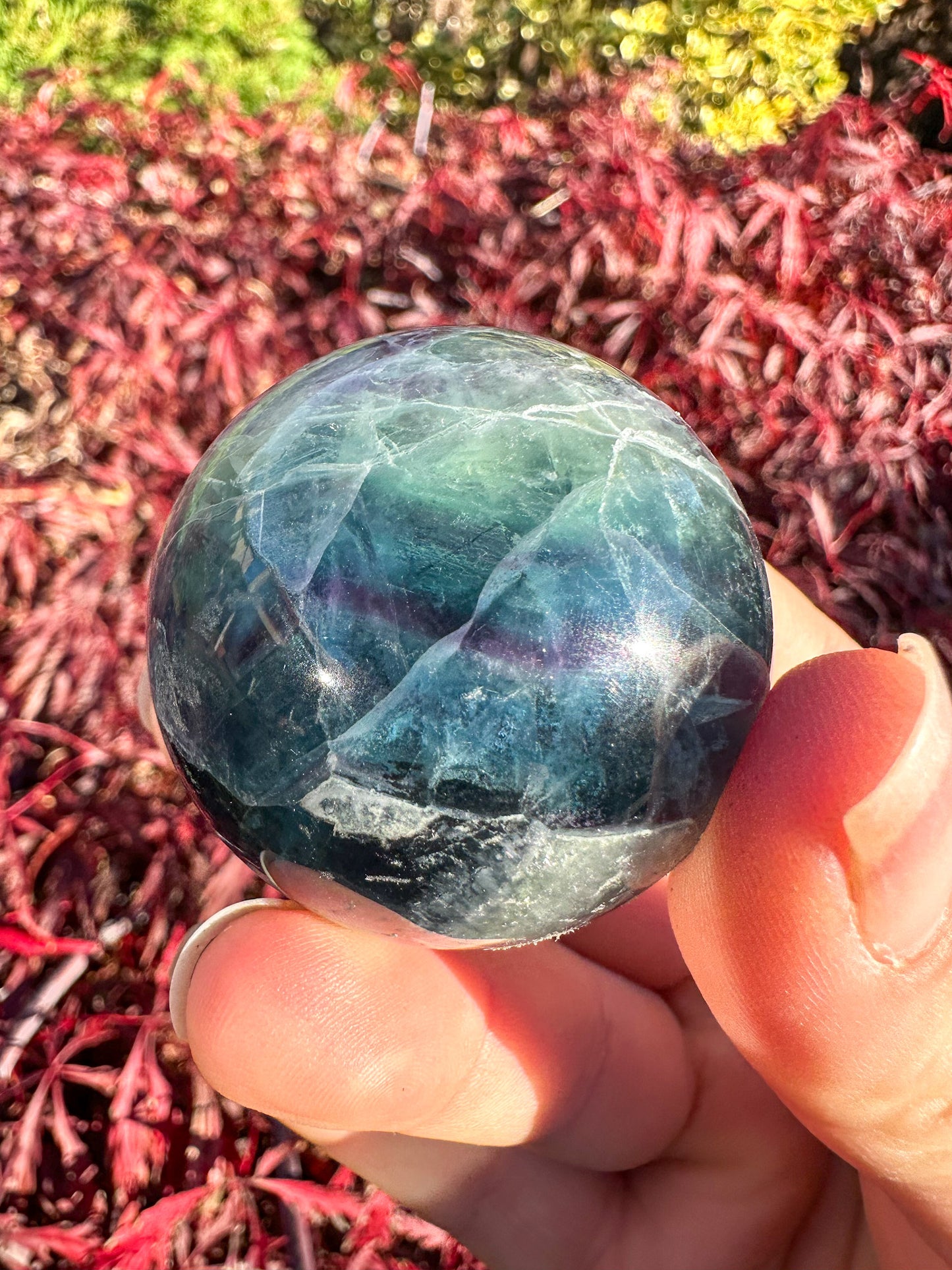 Stunning Rainbow Fluorite Sphere
