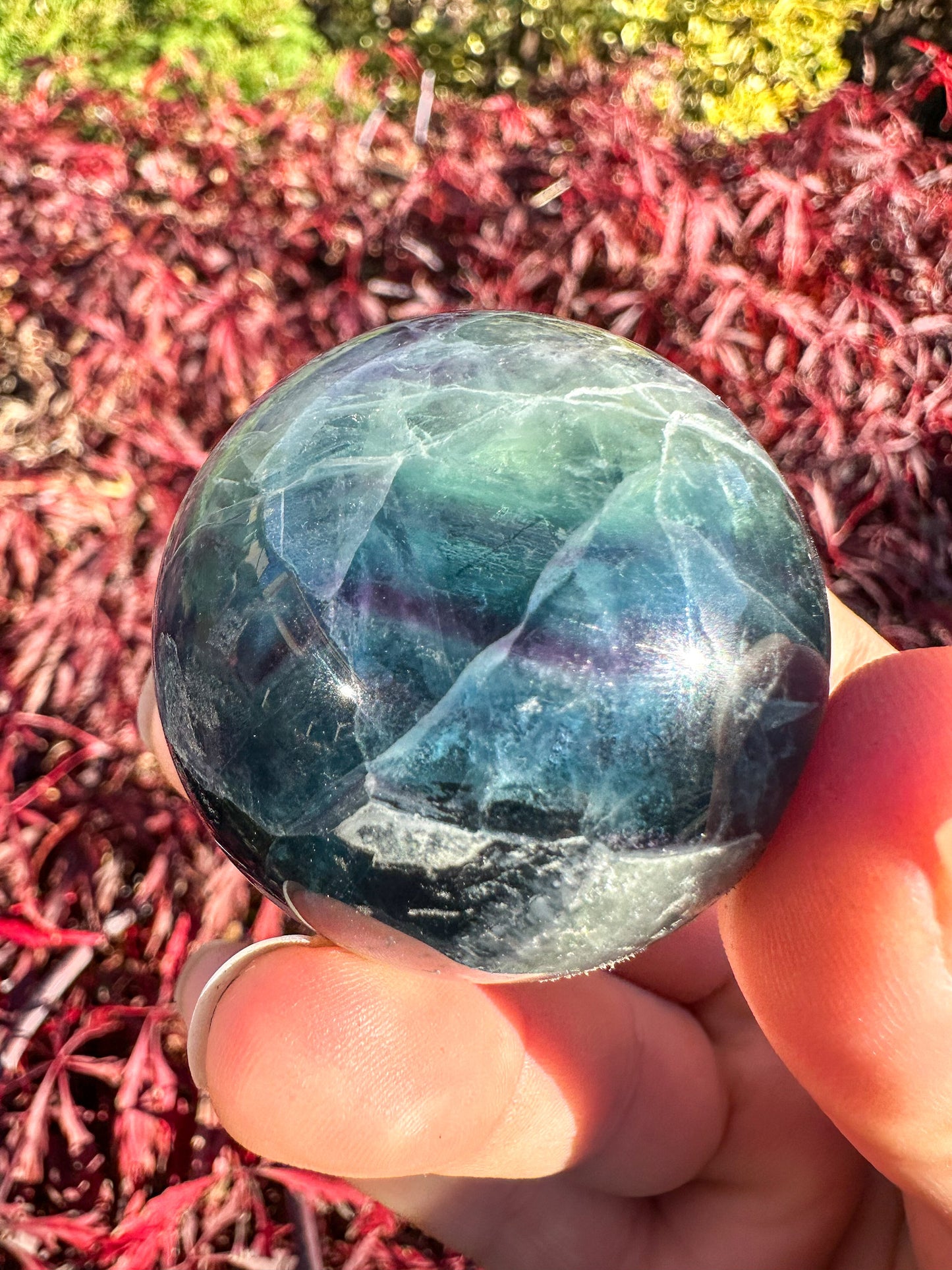 Stunning Rainbow Fluorite Sphere