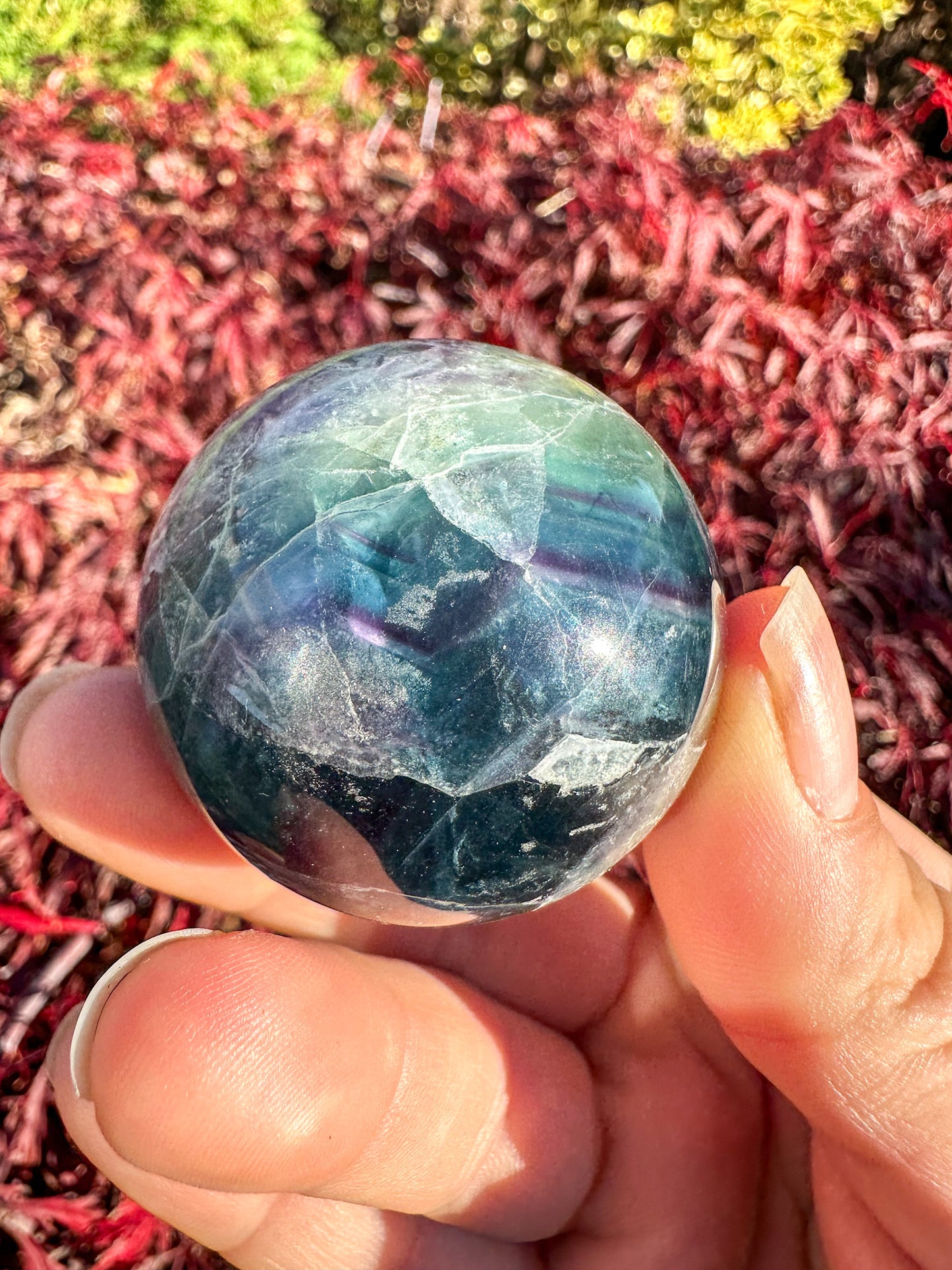 Stunning Rainbow Fluorite Sphere