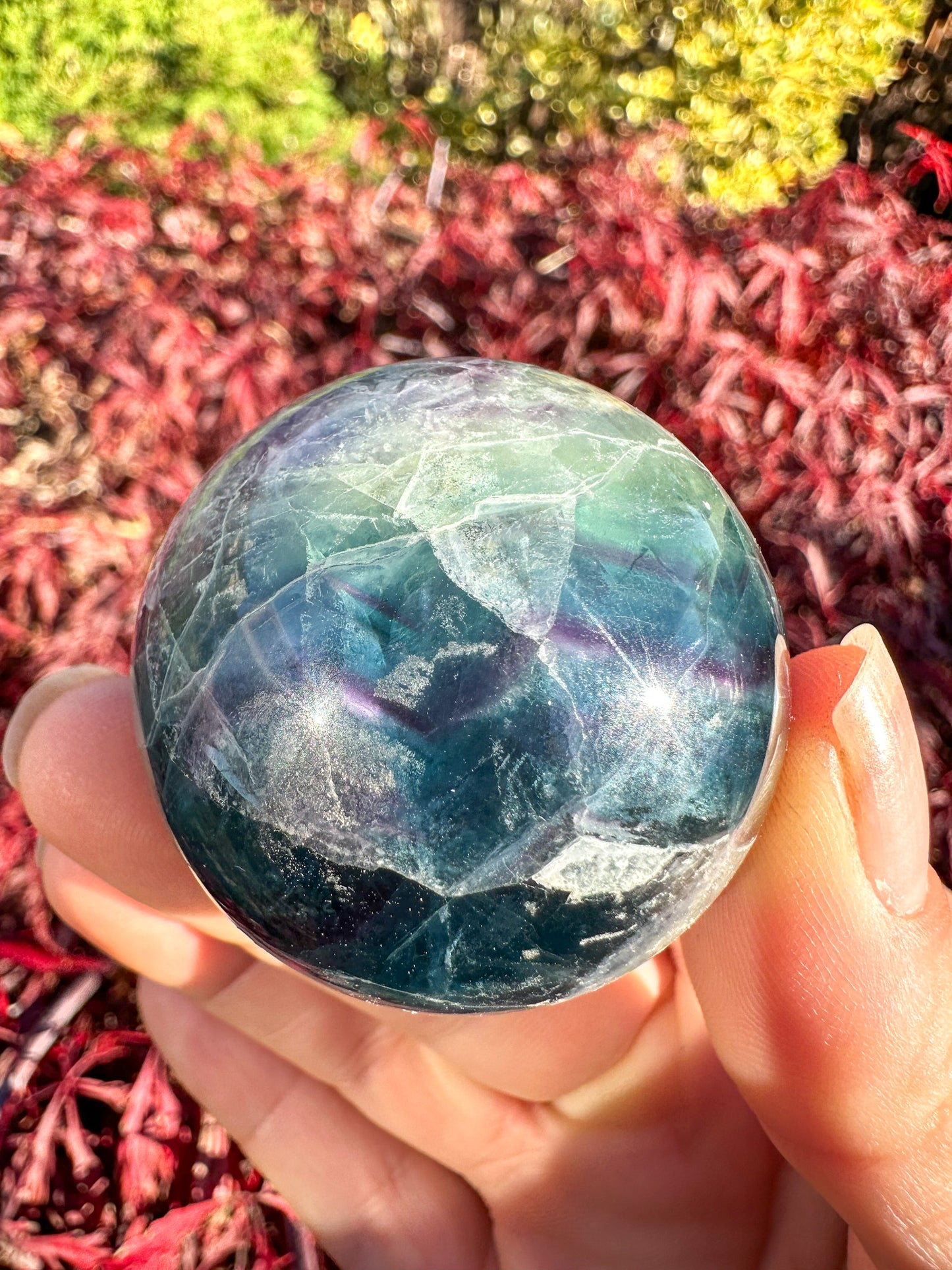 Stunning Rainbow Fluorite Sphere