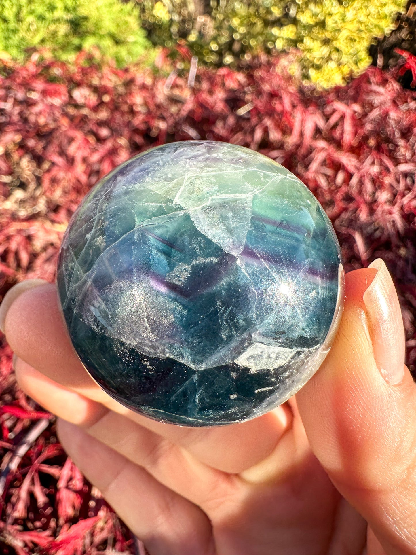 Stunning Rainbow Fluorite Sphere