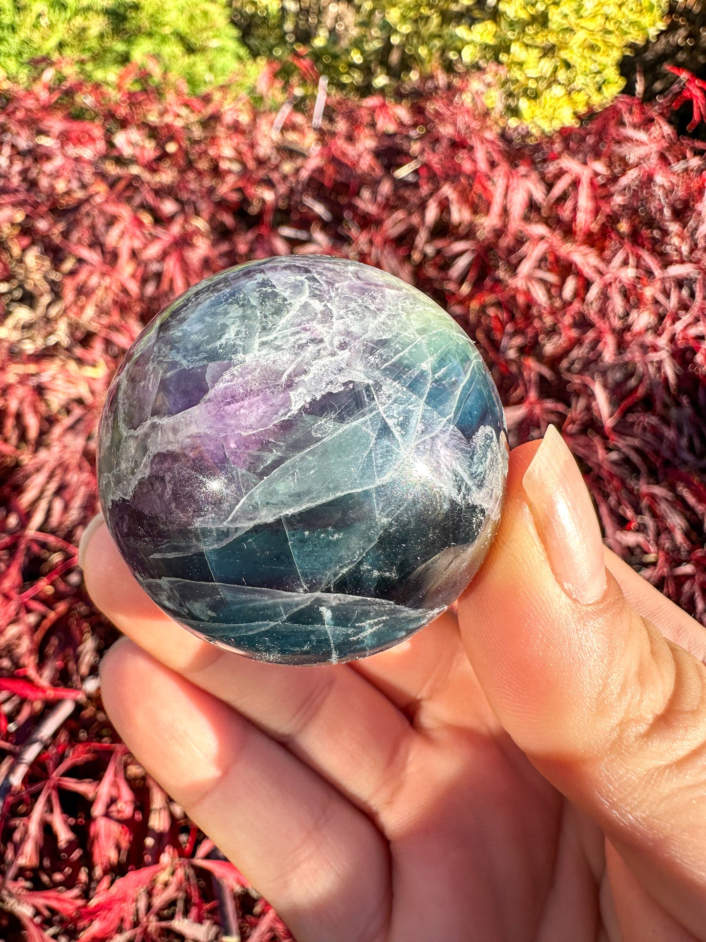 Stunning Rainbow Fluorite Sphere