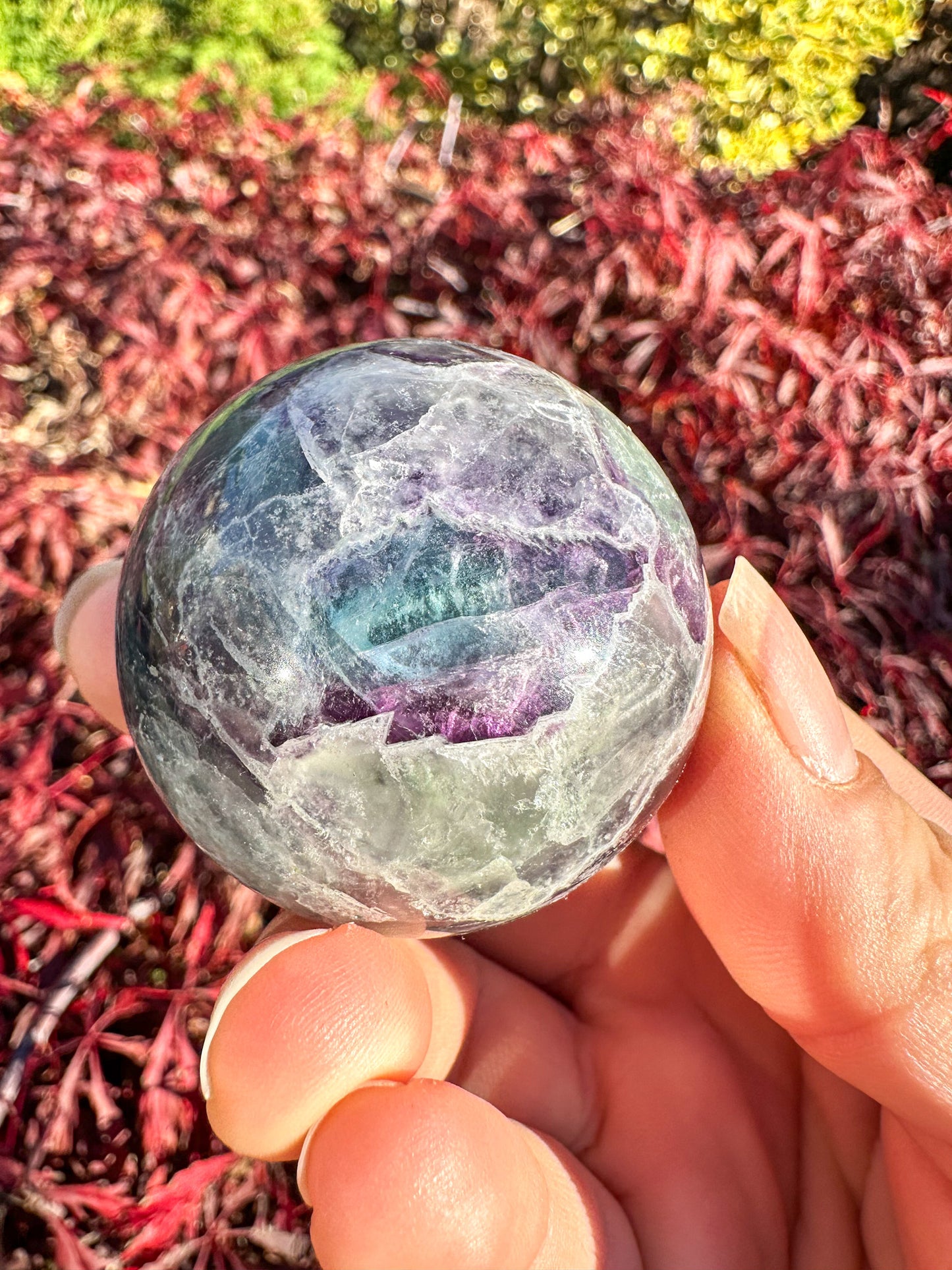 Stunning Rainbow Fluorite Sphere