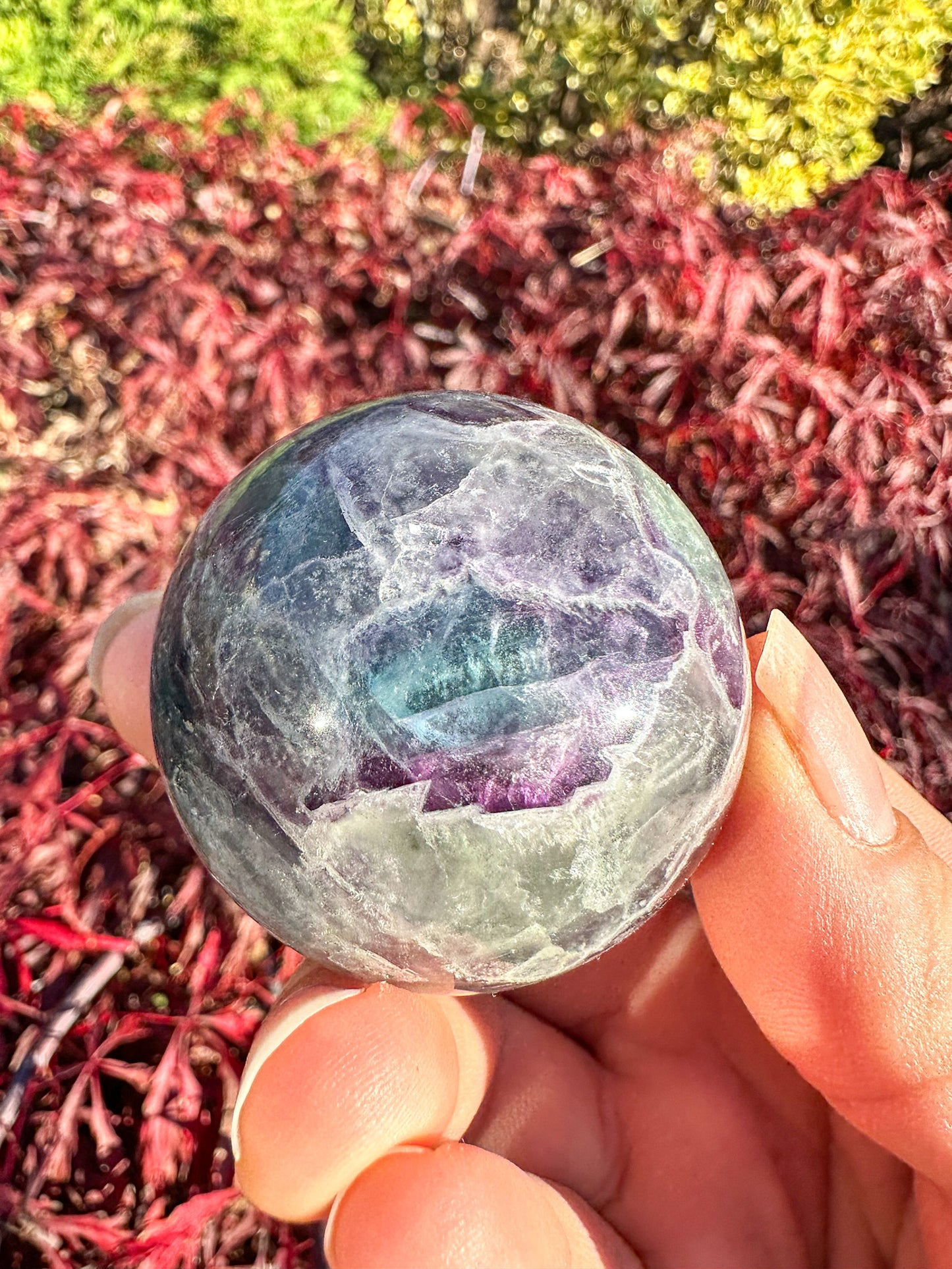 Stunning Rainbow Fluorite Sphere