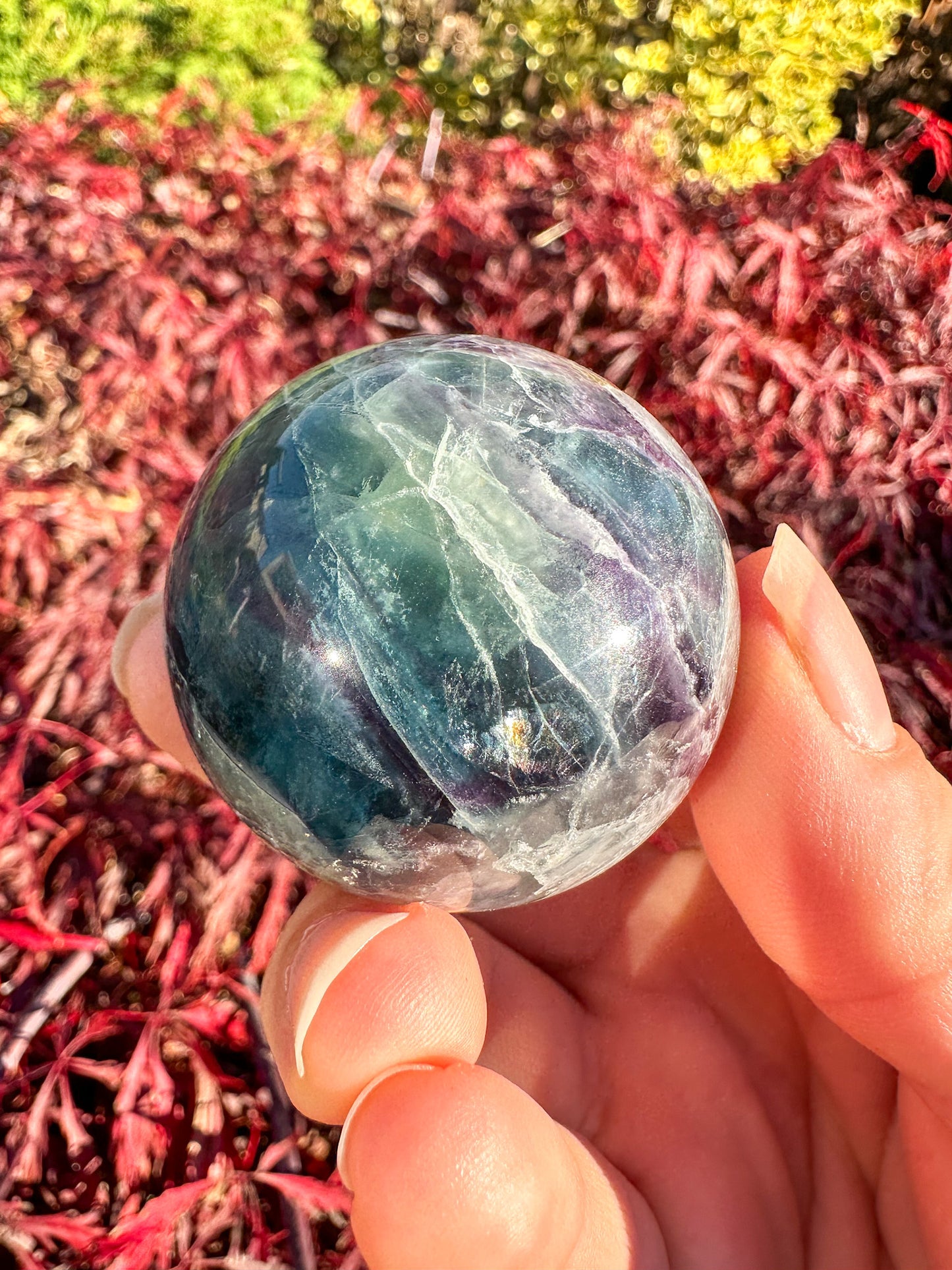 Stunning Rainbow Fluorite Sphere