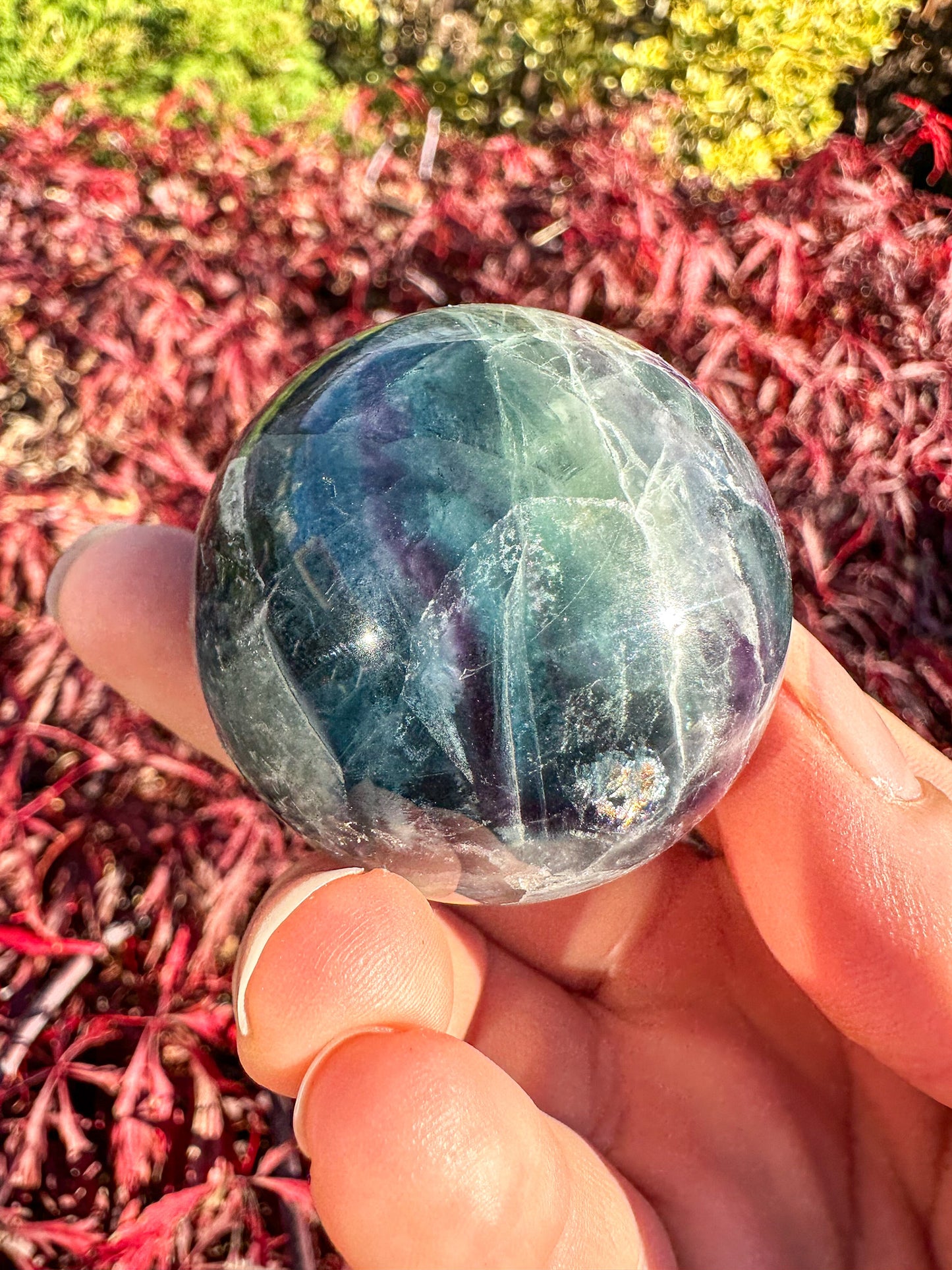 Stunning Rainbow Fluorite Sphere