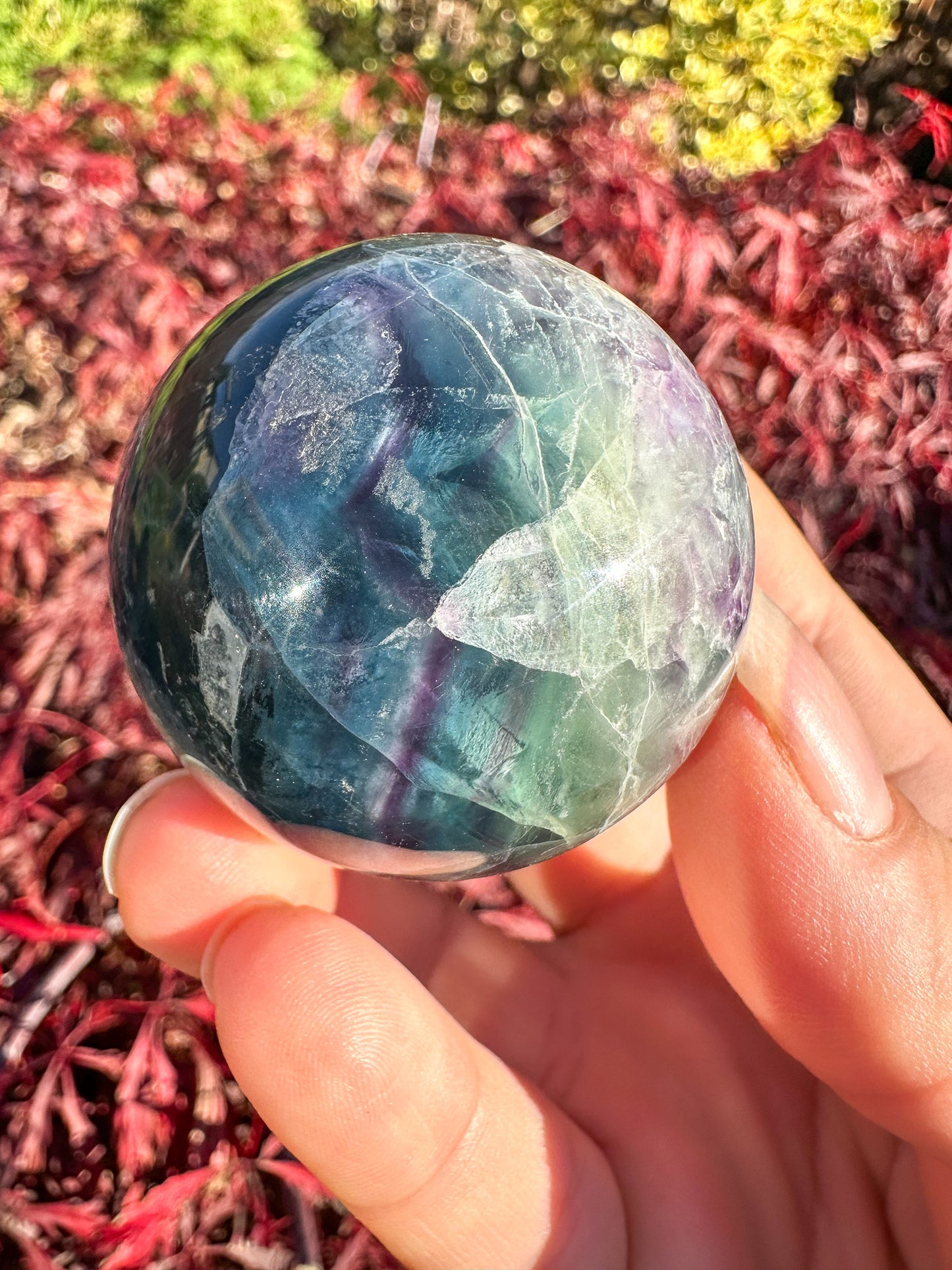 Stunning Rainbow Fluorite Sphere