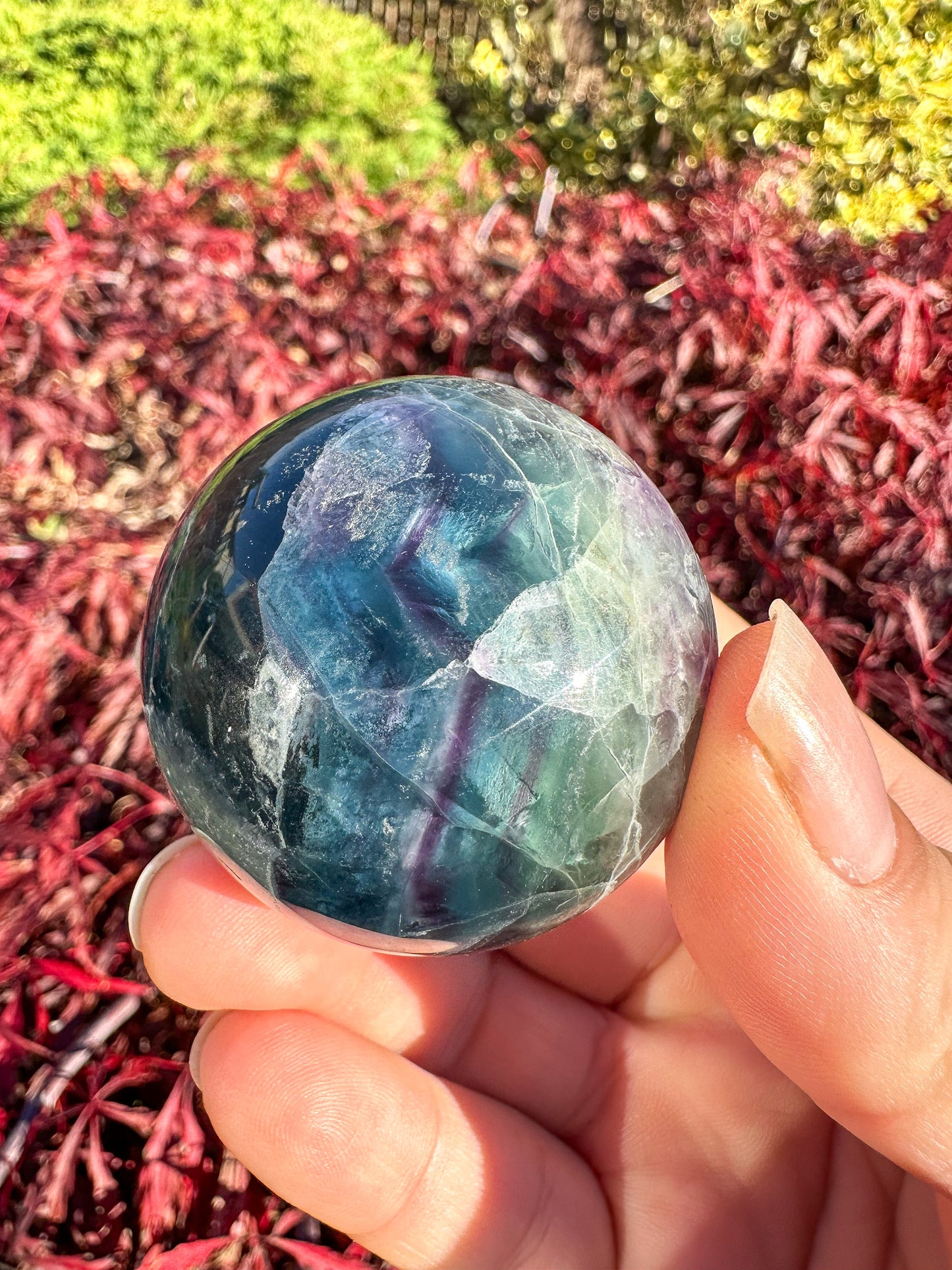 Stunning Rainbow Fluorite Sphere