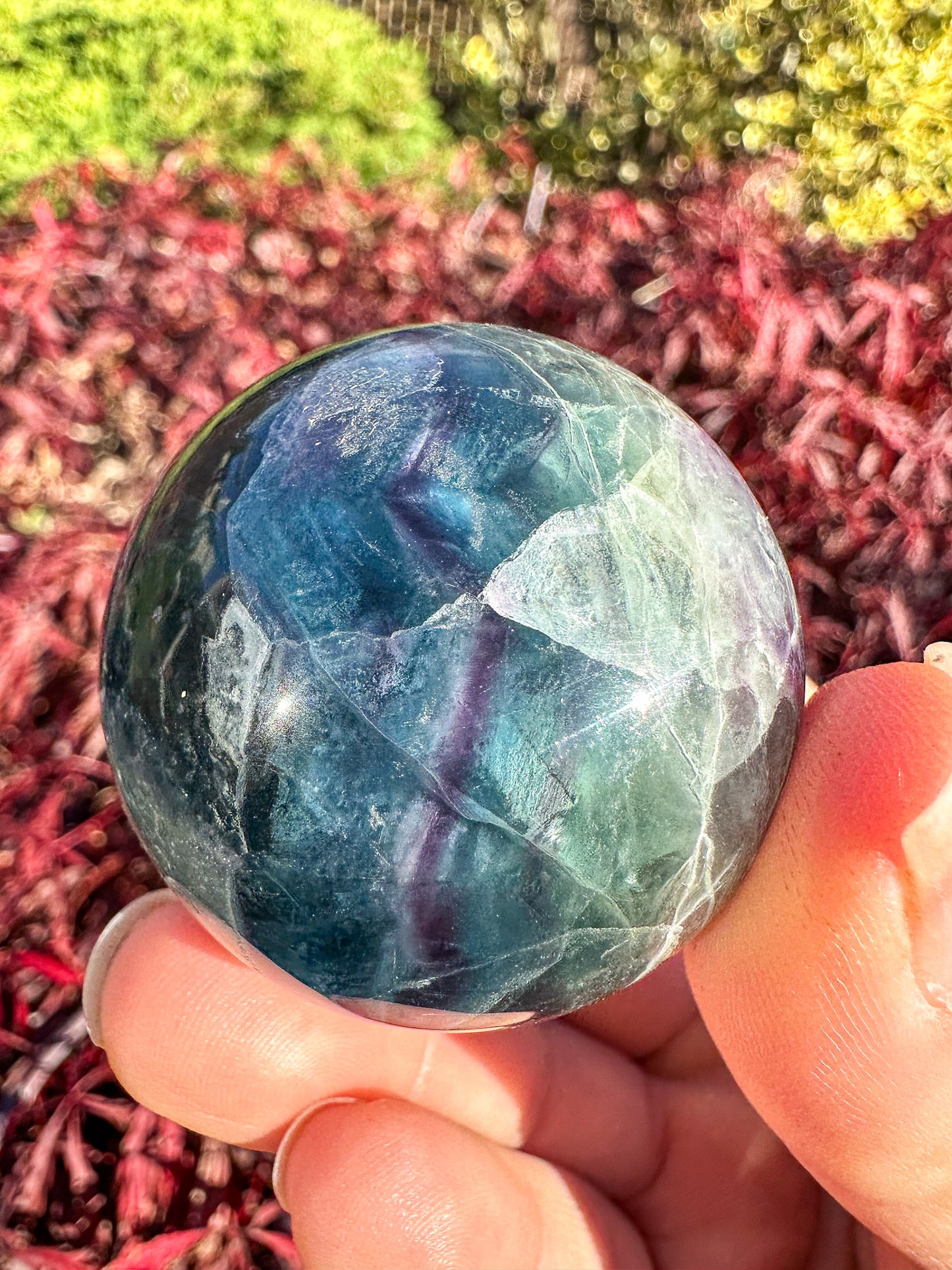 Stunning Rainbow Fluorite Sphere