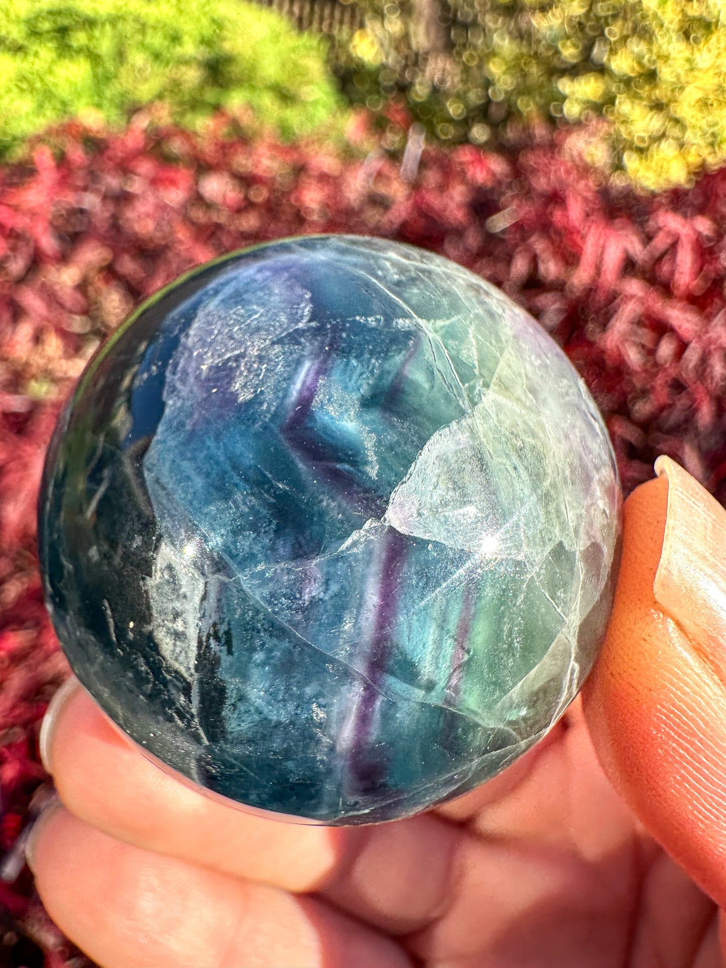 Stunning Rainbow Fluorite Sphere