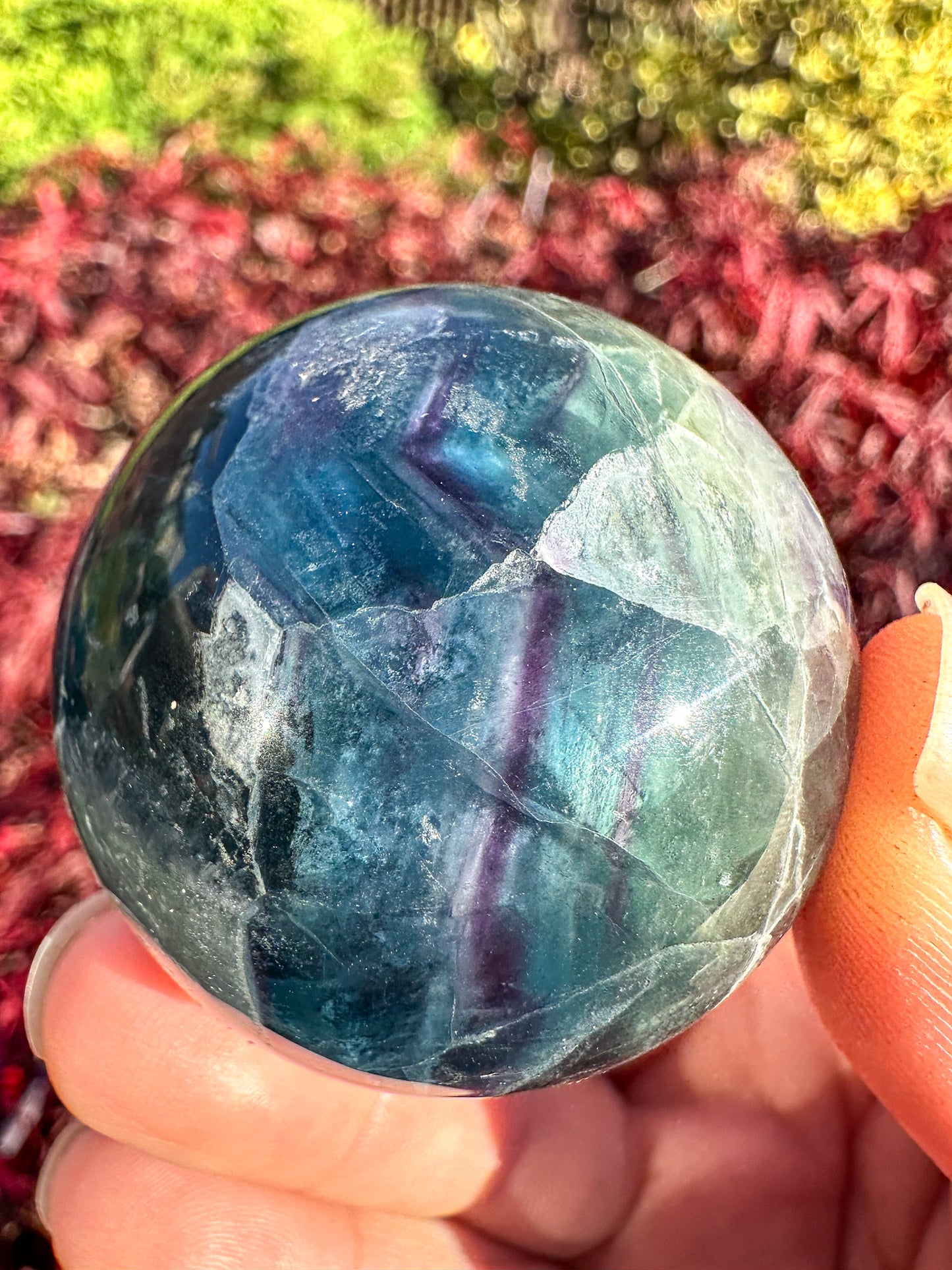 Stunning Rainbow Fluorite Sphere