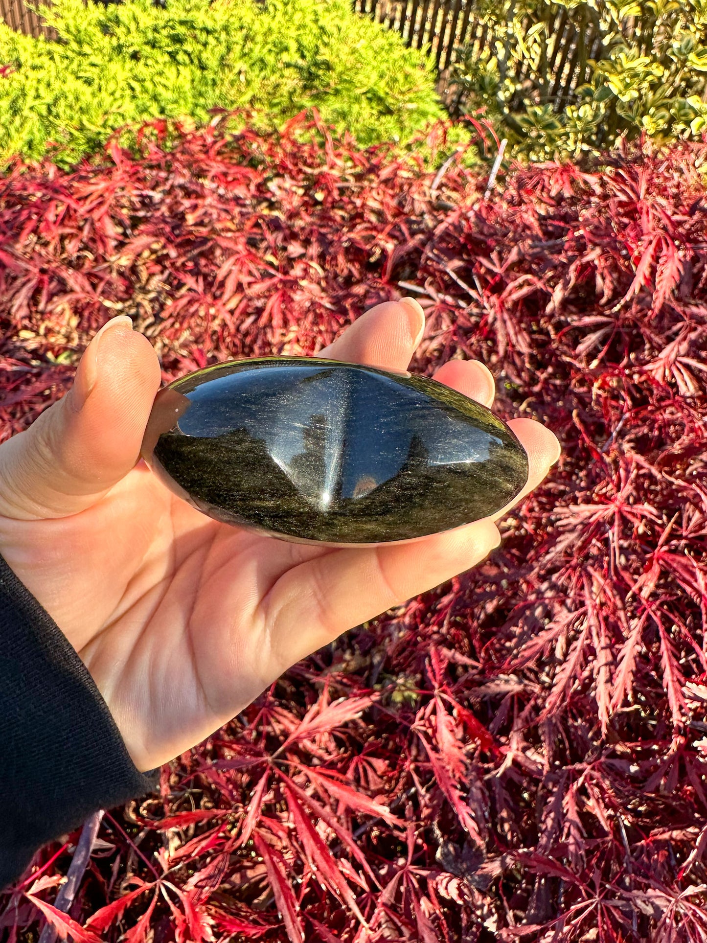 Flashy Gold Sheen Obsidian Large Heart