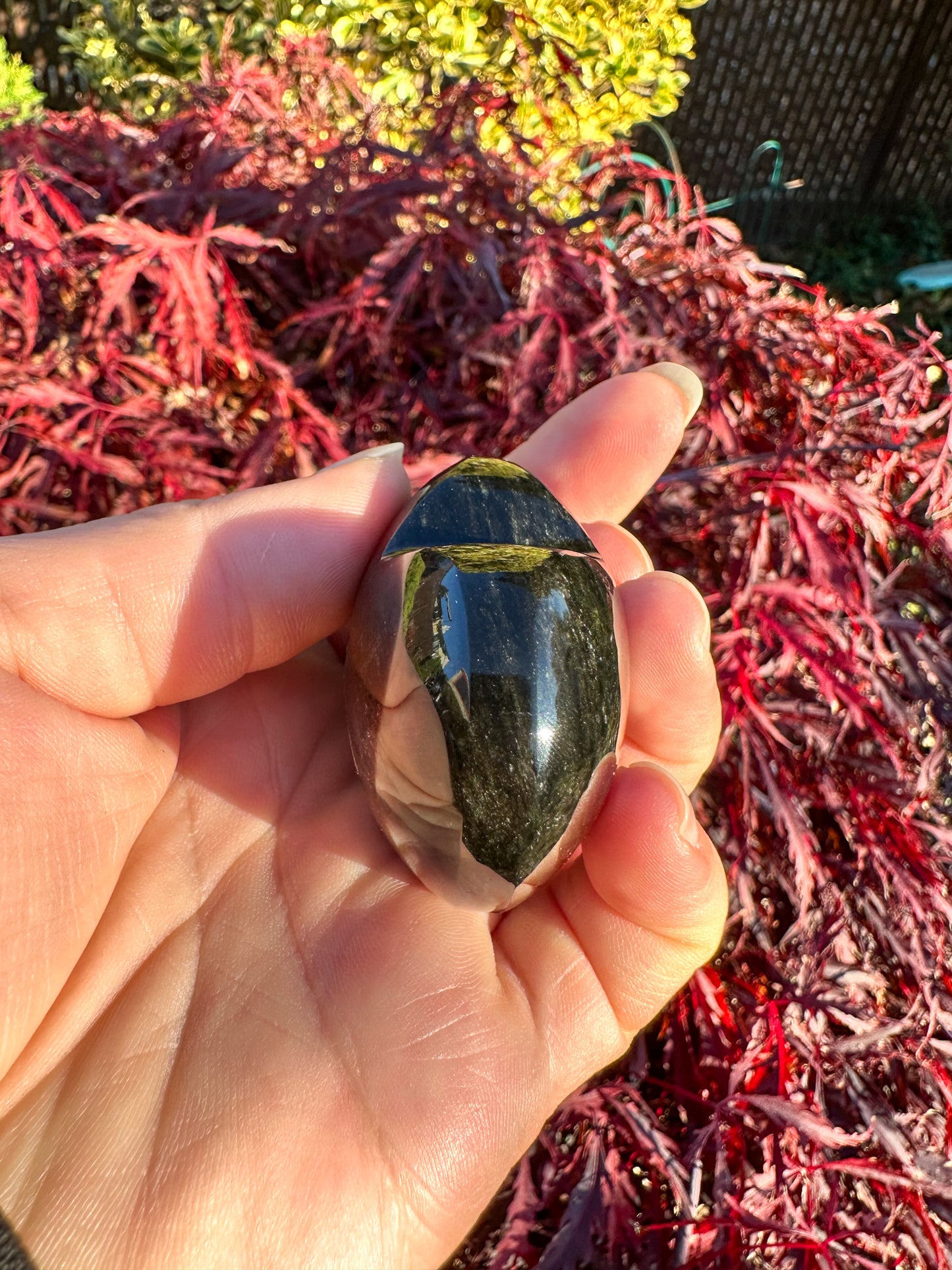 Flashy Gold Sheen Obsidian Small Heart