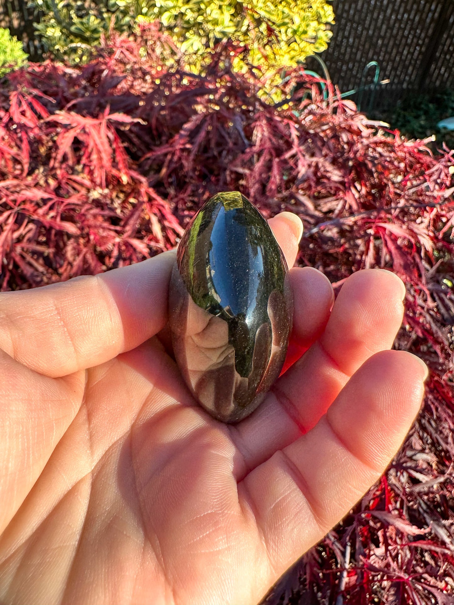 Flashy Gold Sheen Obsidian Small Heart