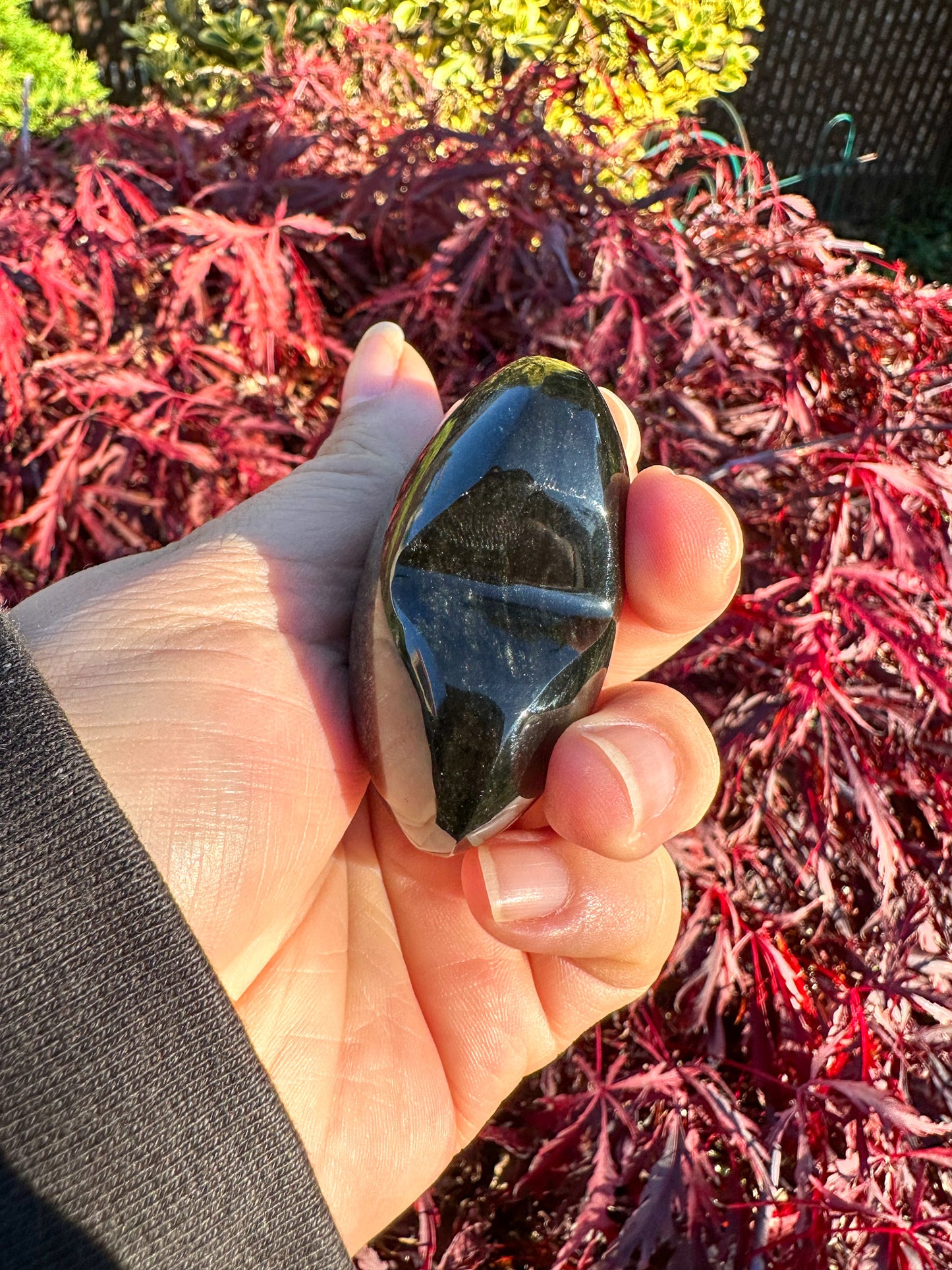 Flashy Gold Sheen Obsidian Small Heart
