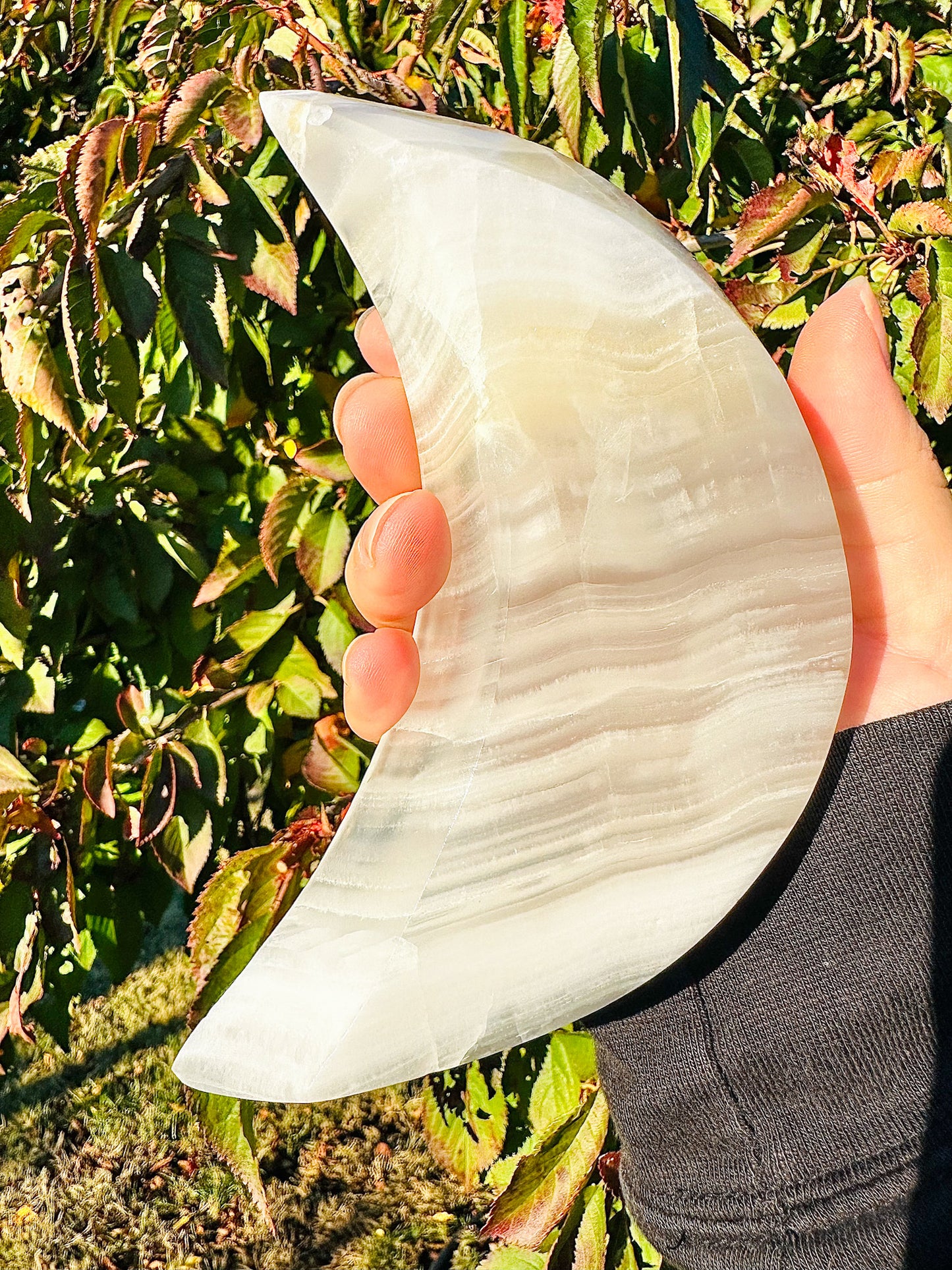 Beautiful White Onyx Moon Bowl