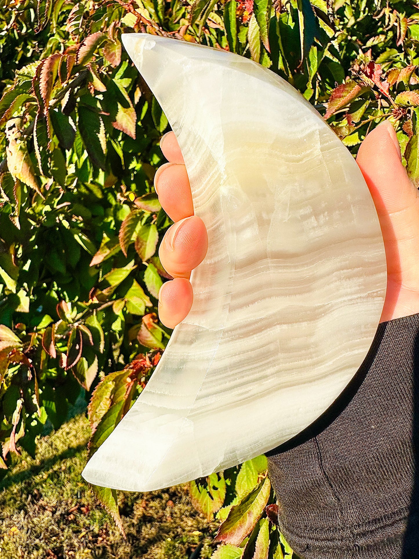 Beautiful White Onyx Moon Bowl