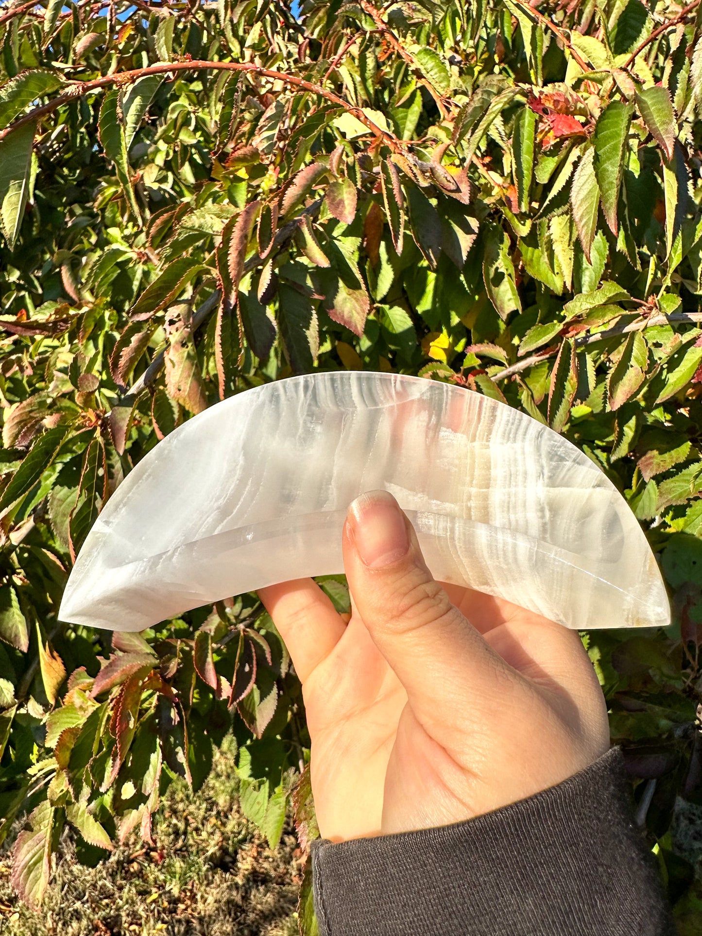 Beautiful White Onyx Moon Bowl