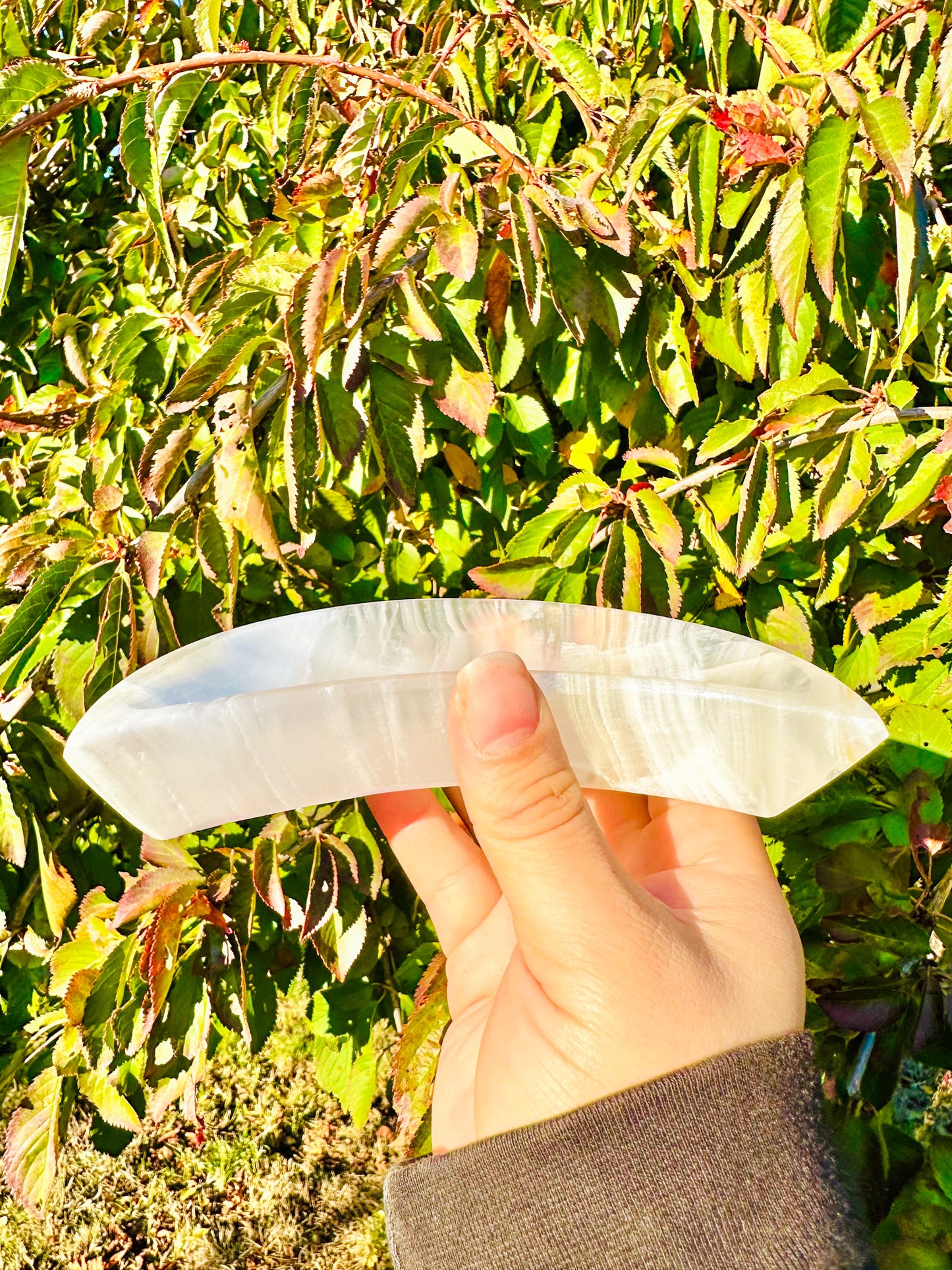 Beautiful White Onyx Moon Bowl